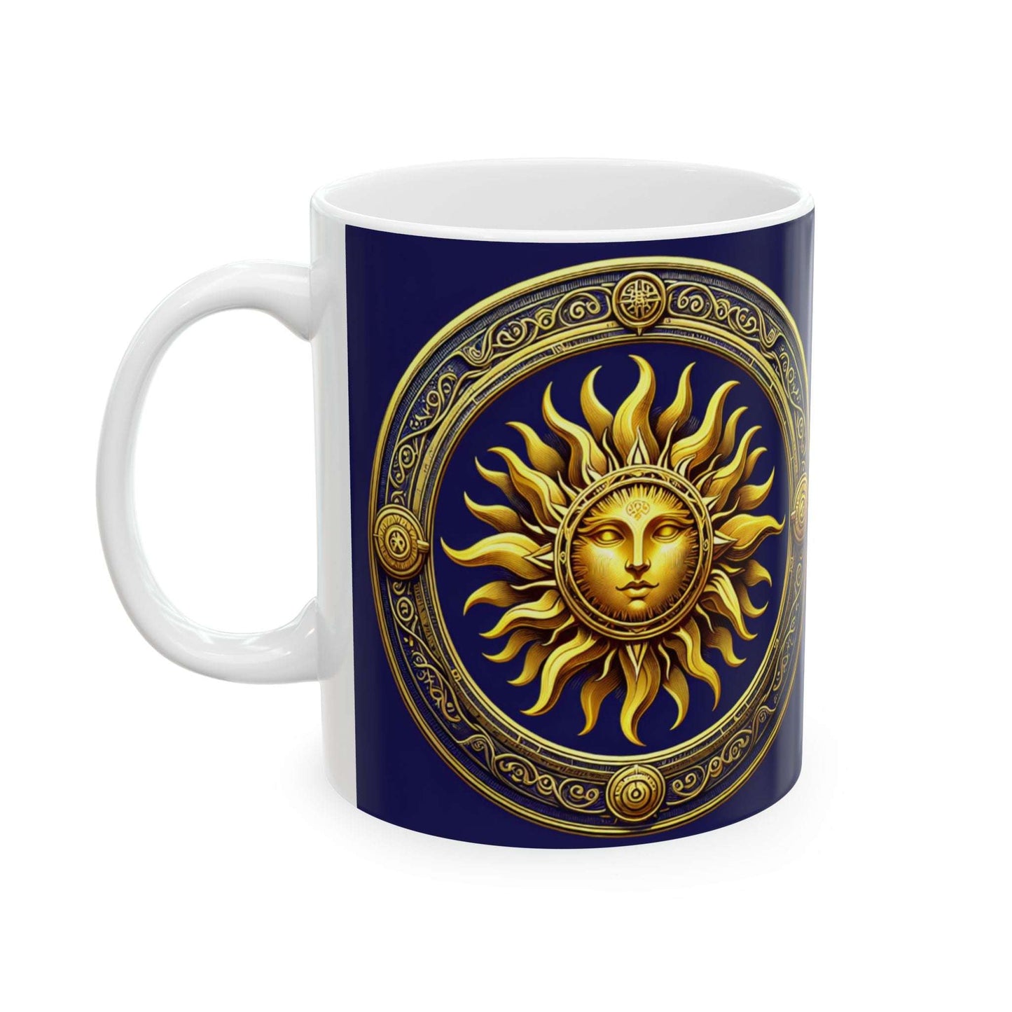 Sunshine Shield Ceramic Mug - Elegant 11oz Coffee Cup for Home & Office
