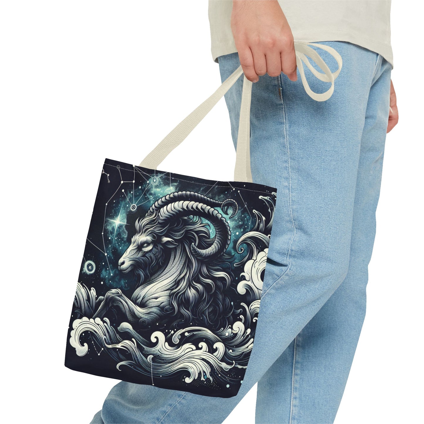 Astrology Capricorn Tote Bag - Celestial Goat Design