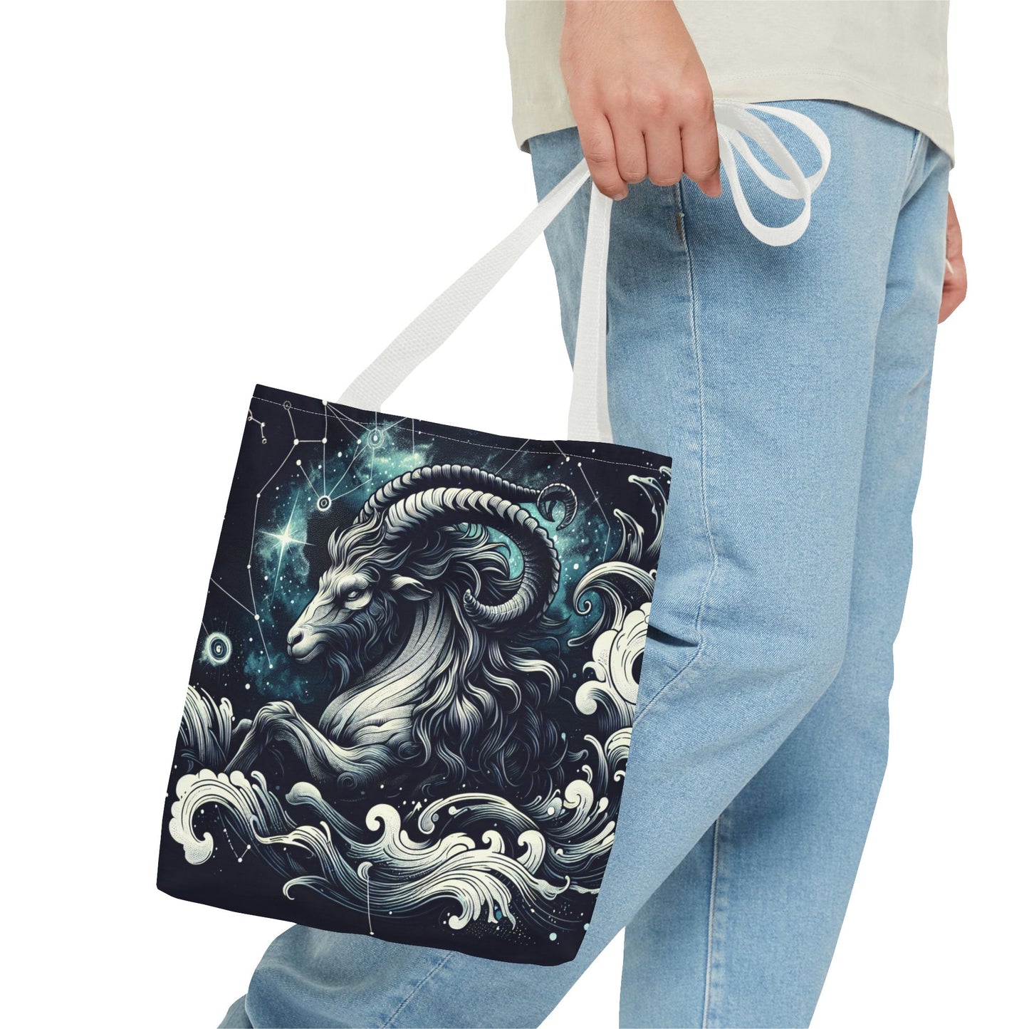 Astrology Capricorn Tote Bag - Celestial Goat Design