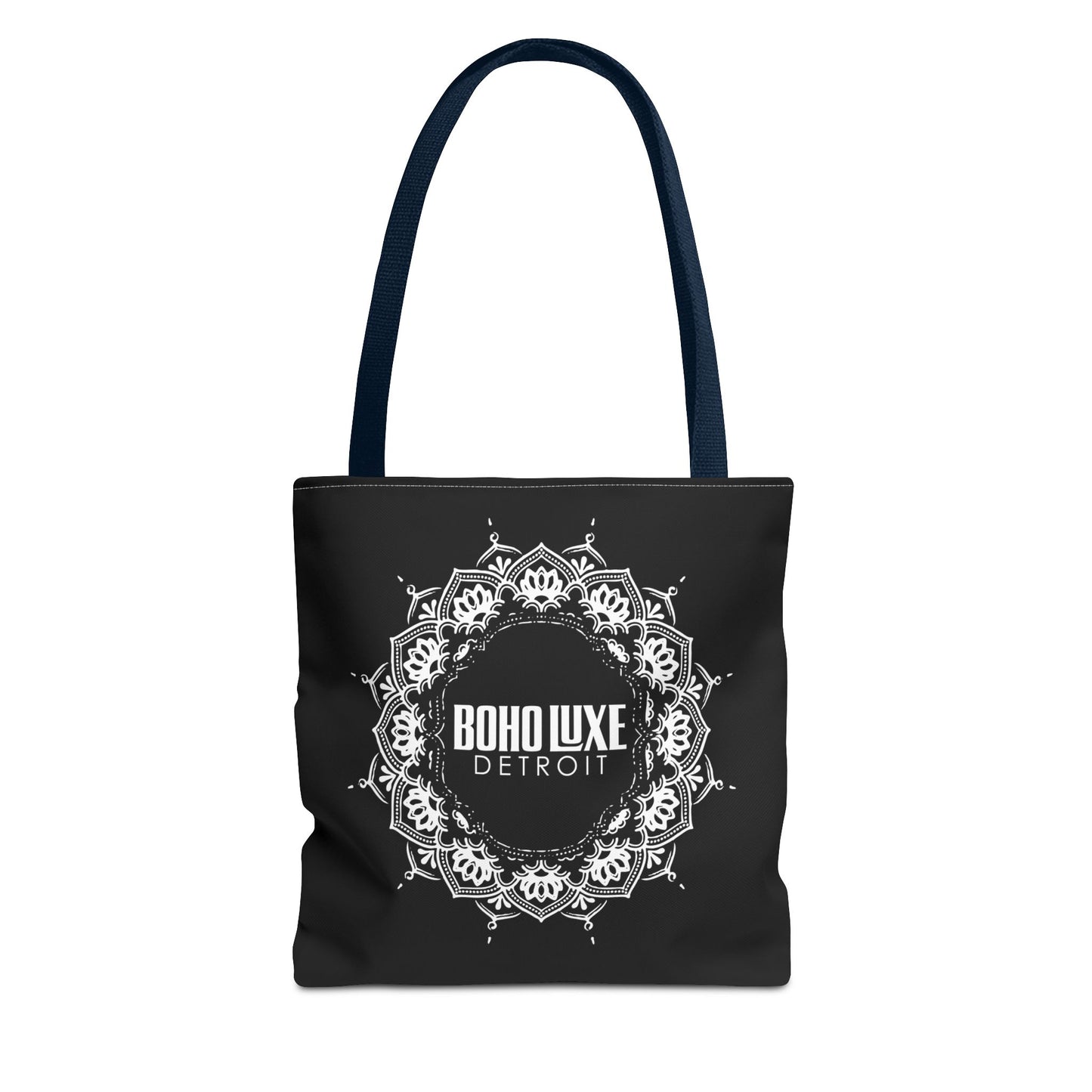 Boho Luxe Detroit Tote Bag - Stylish Everyday Black Canvas Bag