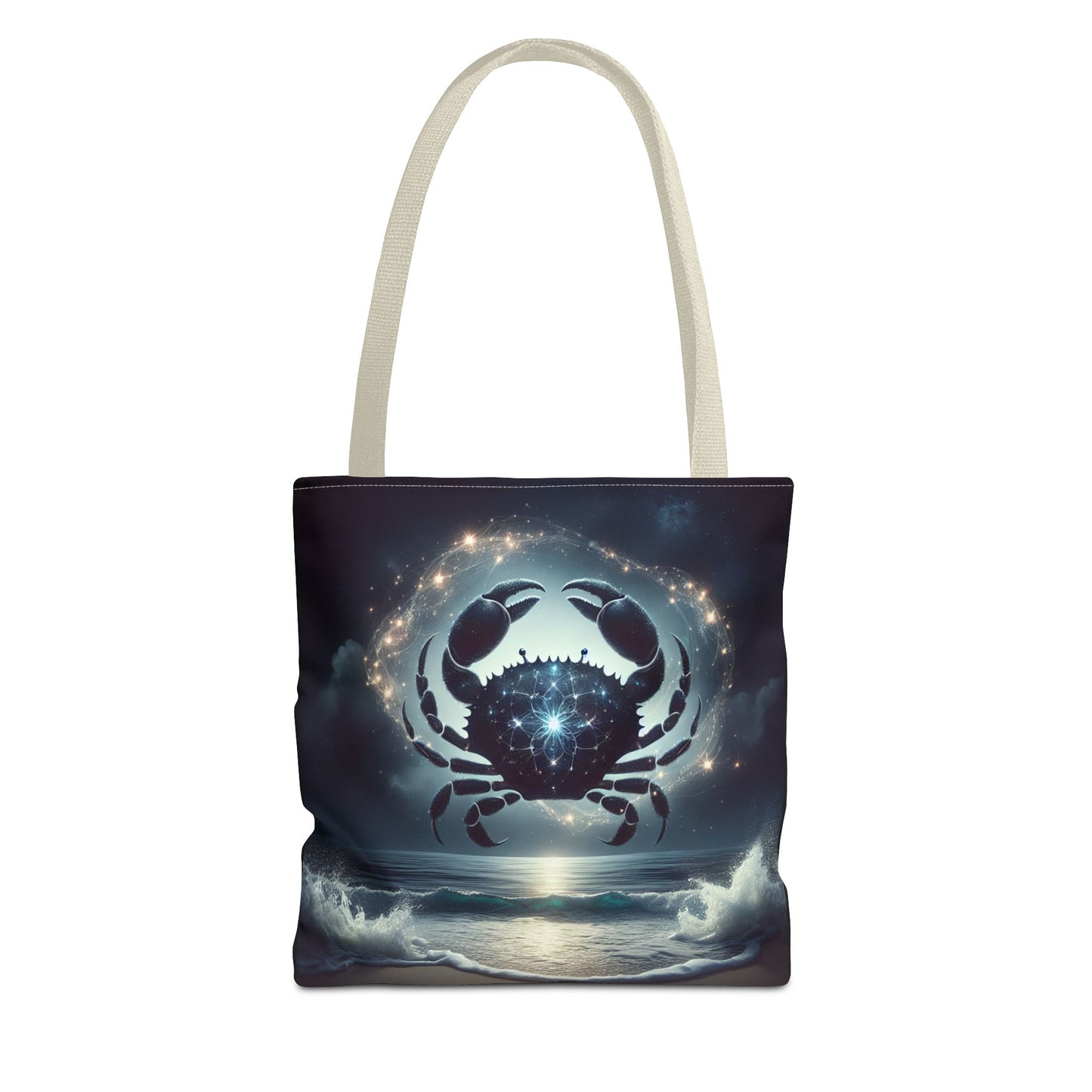 Celestial Cancer Tote Bag - Cosmic Ocean Design for Beach Lovers