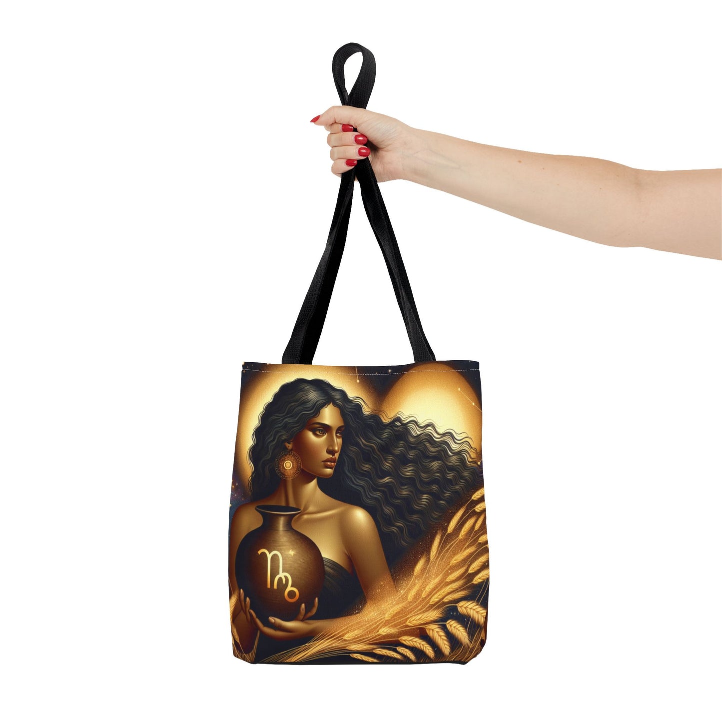 Astrology Tote Bag - Zodiac Virgo Design with Elegant Goddess Illustration