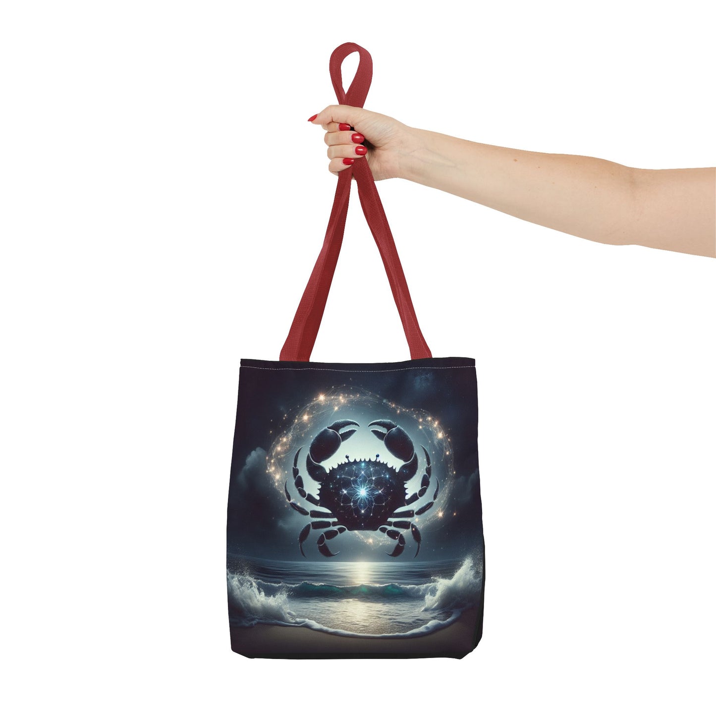 Celestial Cancer Tote Bag - Cosmic Ocean Design for Beach Lovers