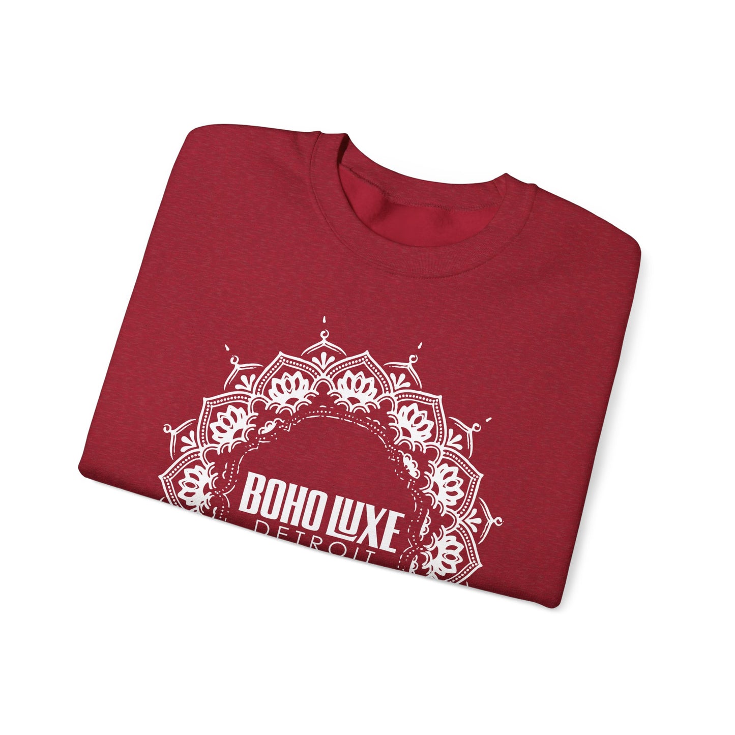 Boho Luxe Detroit Crewneck Sweatshirt - Unisex Heavy Blend™ - Stylish Comfort for Everyday Wear