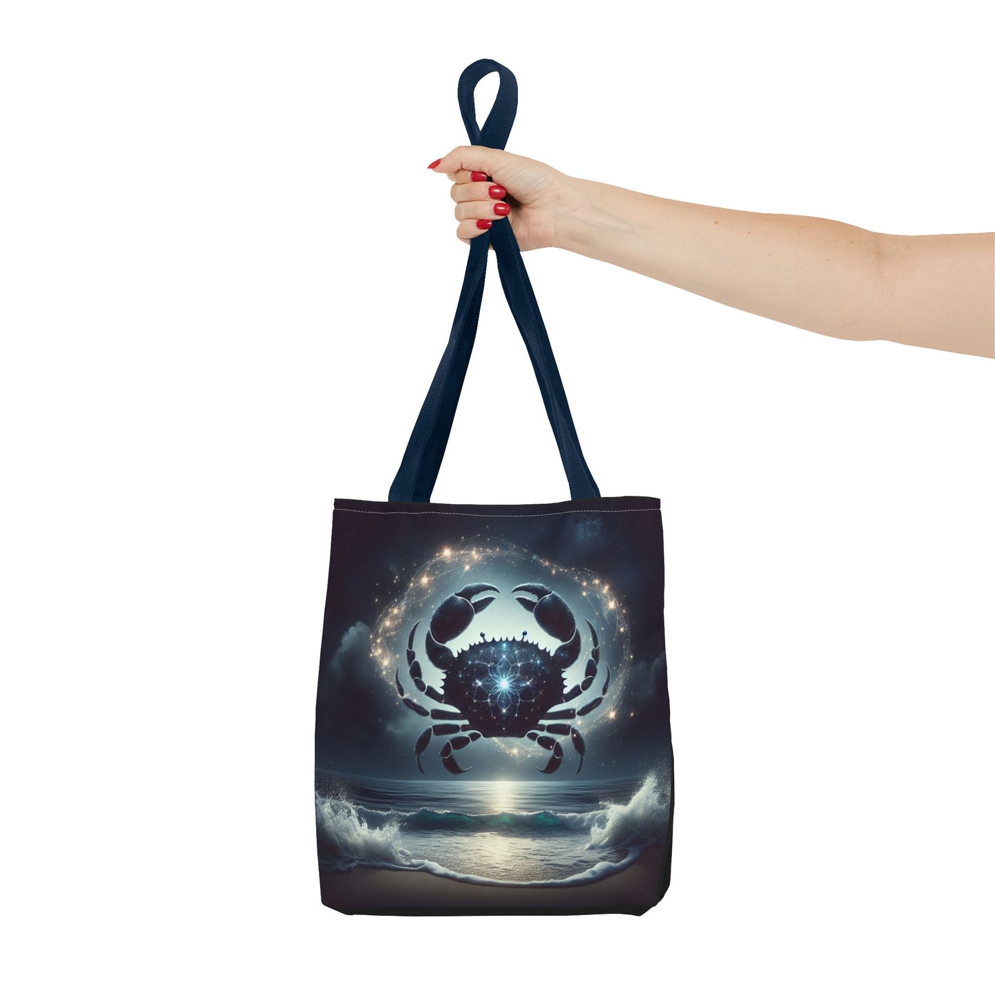 Celestial Cancer Tote Bag - Cosmic Ocean Design for Beach Lovers