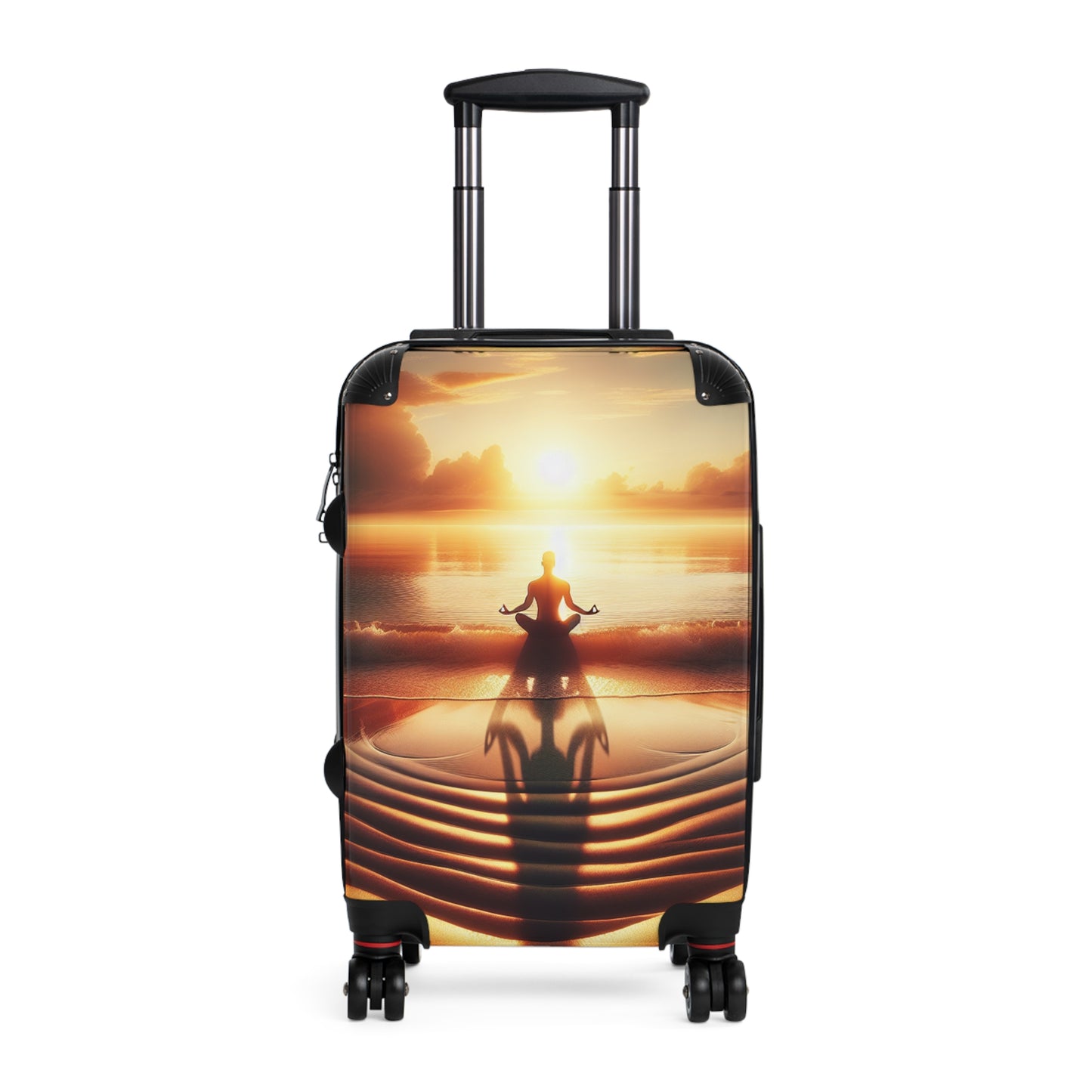 Serene Sunset Meditation Suitcase - Travel Luggage, Yoga Travel Bag, Inspirational Wall Art, Relaxation Gift, Mindfulness Accessory
