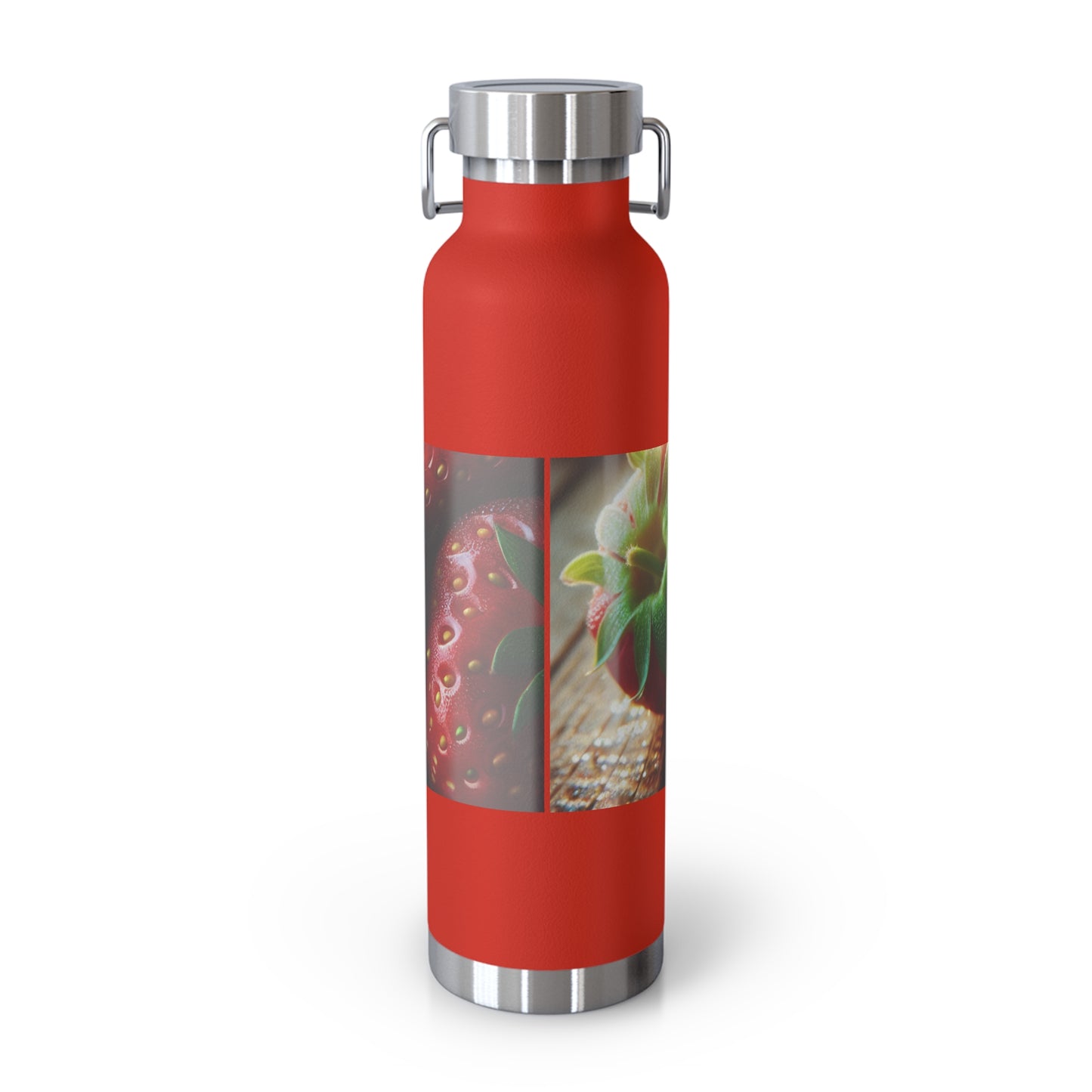 Strawberry Design Copper Insulated Water Bottle | 22oz Eco-Friendly Hydration