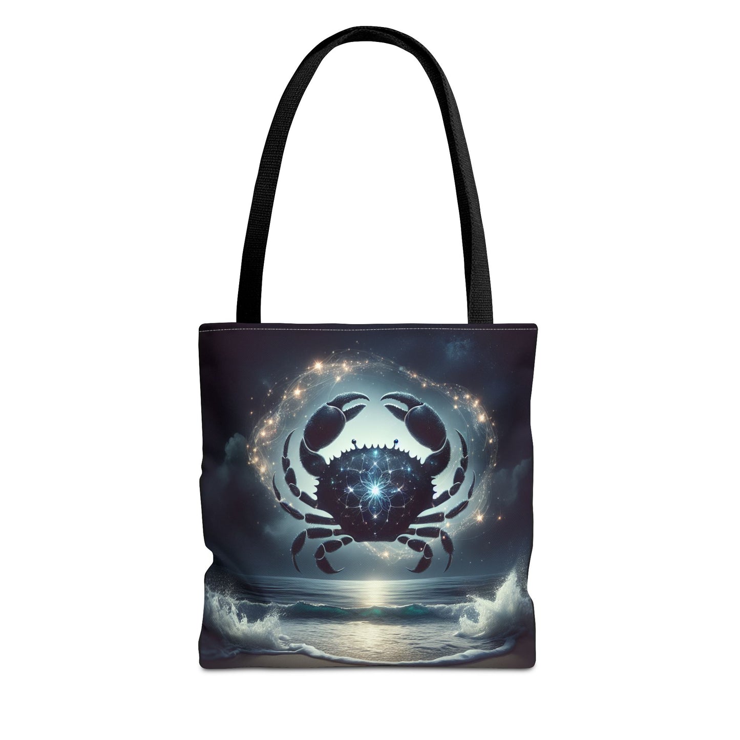 Celestial Cancer Tote Bag - Cosmic Ocean Design for Beach Lovers