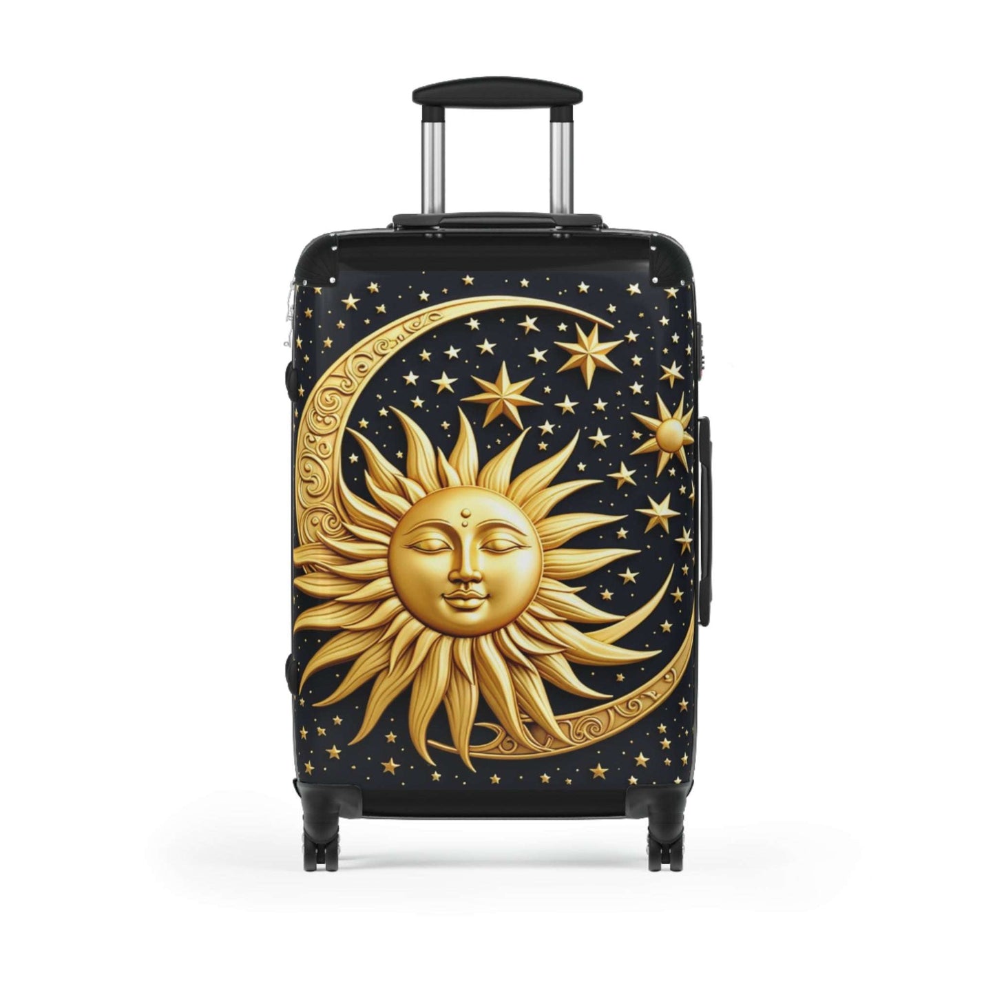 Golden Sun Travel Suitcase, Wanderlust Luggage, Stylish Cabin Bag, Vacation Suitcase, Ideal for Summer Trips, Great for Travel Enthusiasts