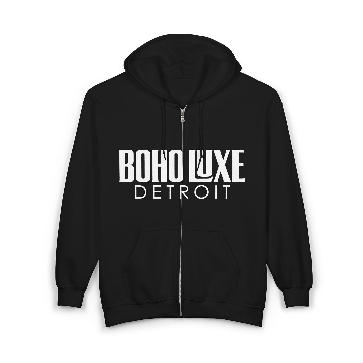Stylish Boho Hoodie, Unisex Zip-Up Sweatshirt, Casual Wear, Detroit Theme, Perfect Gift for Trendsetters
