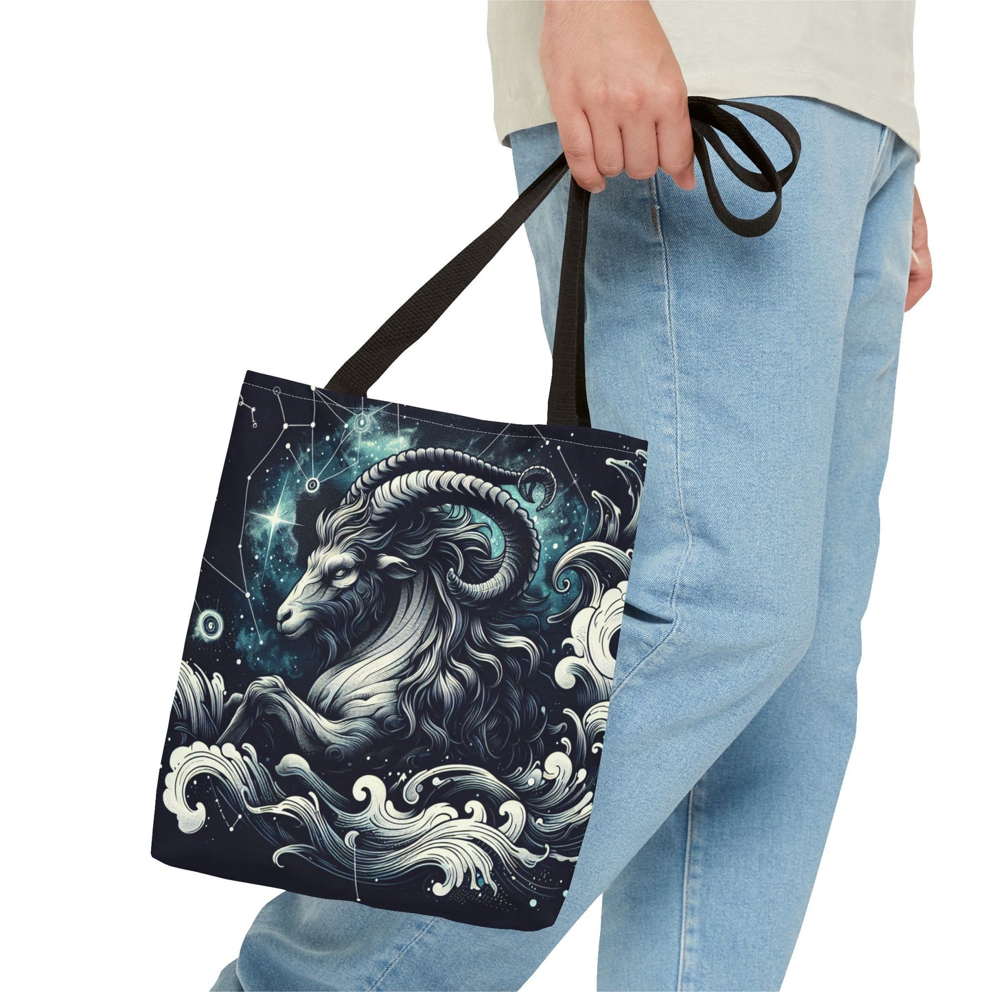 Astrology Capricorn Tote Bag - Celestial Goat Design
