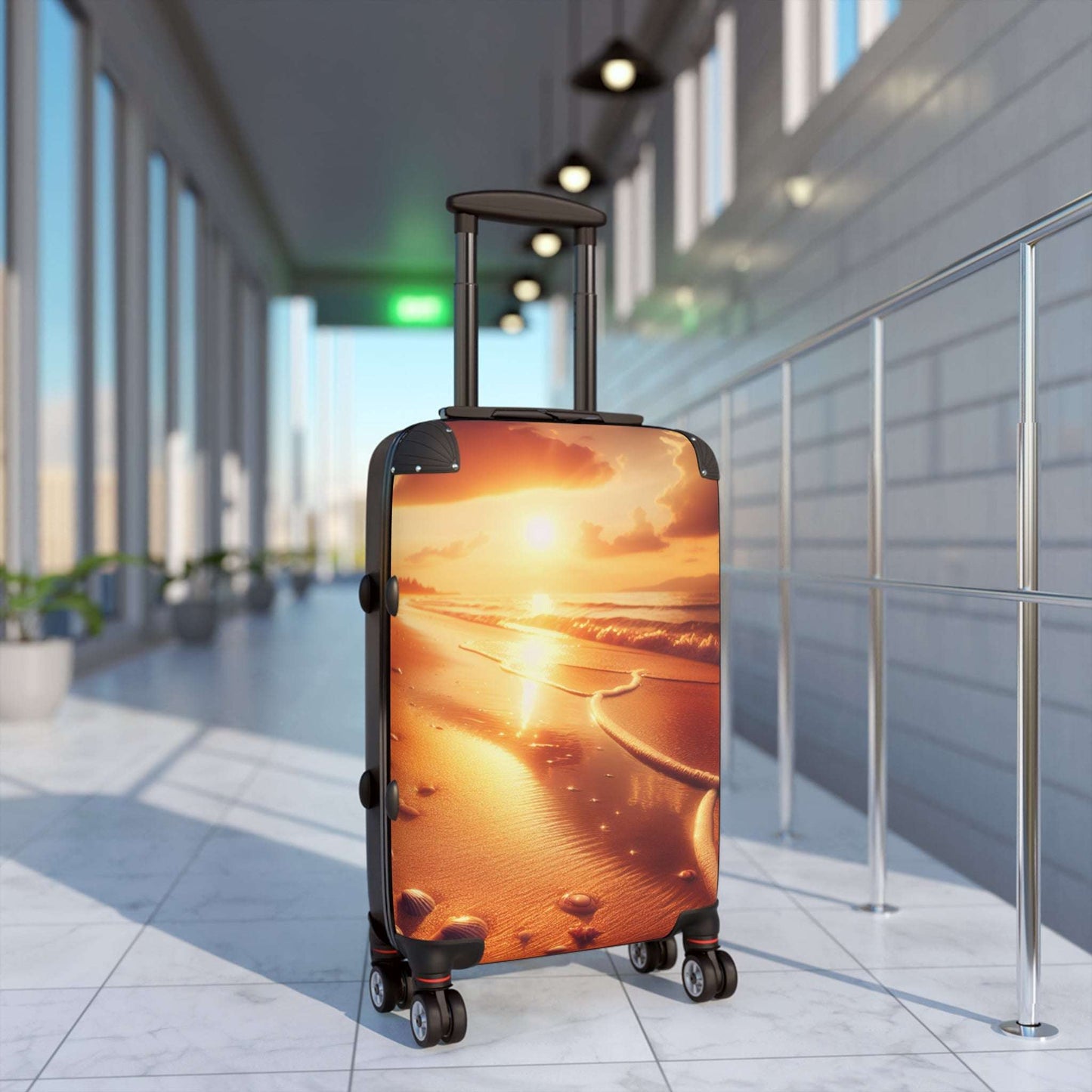 Beach Sunset Suitcase, Travel Luggage, Vacation Bag, Stylish Travel Case, Adventure Gear, Summer Getaway Accessory
