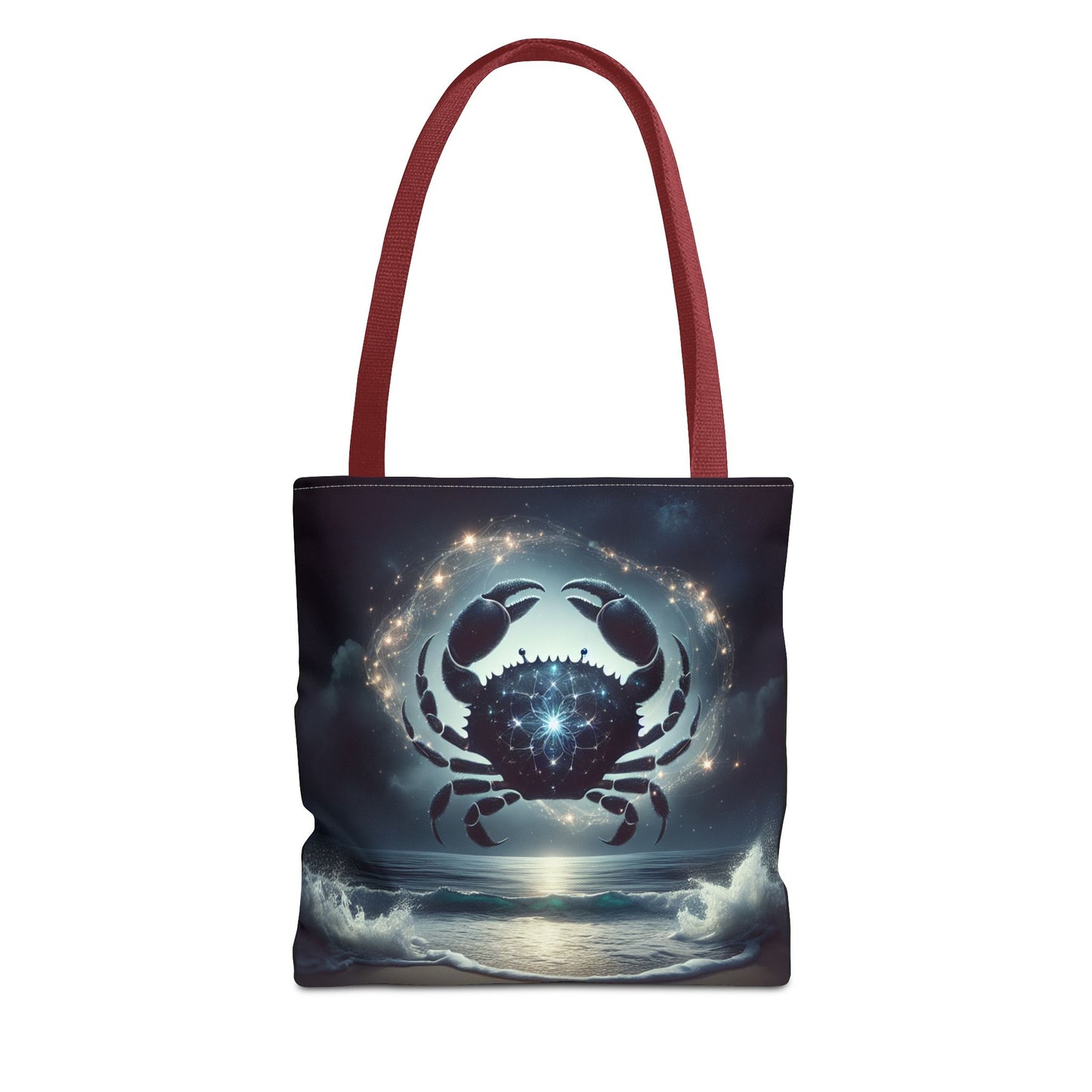 Celestial Cancer Tote Bag - Cosmic Ocean Design for Beach Lovers