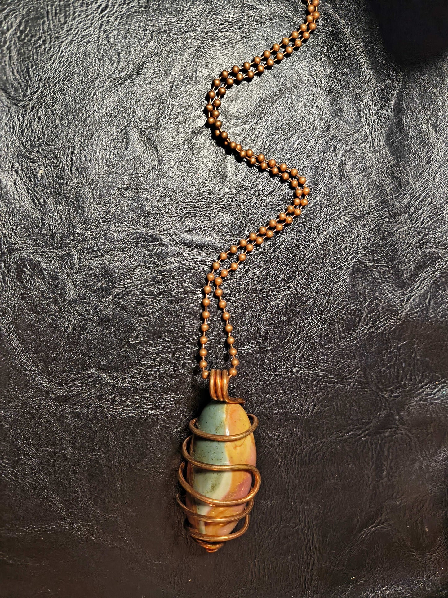 Noreena Jasper Copper Wrapped Necklace
