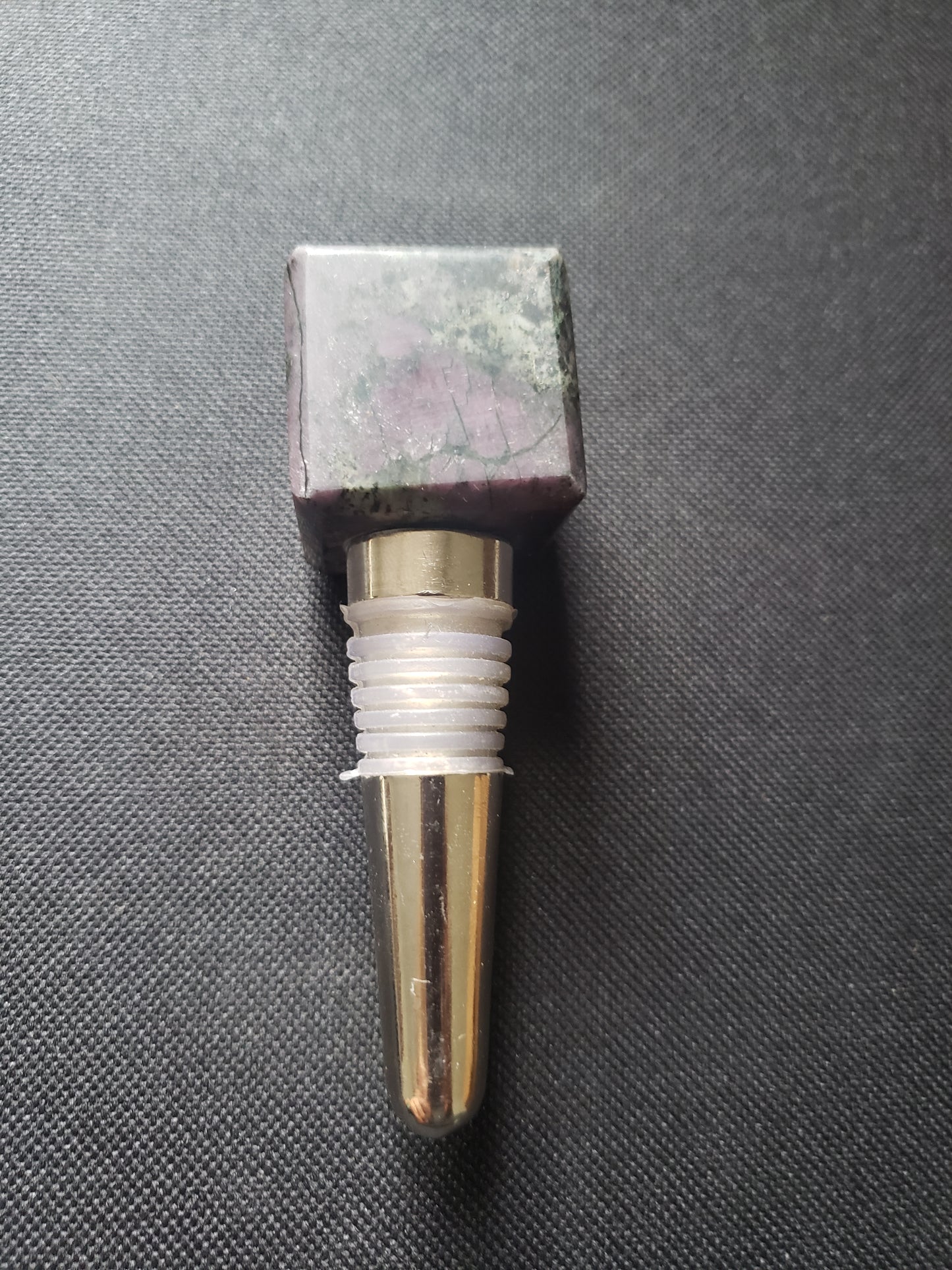RUBY KYANITE  Gemstone Cube Bottle Stopper