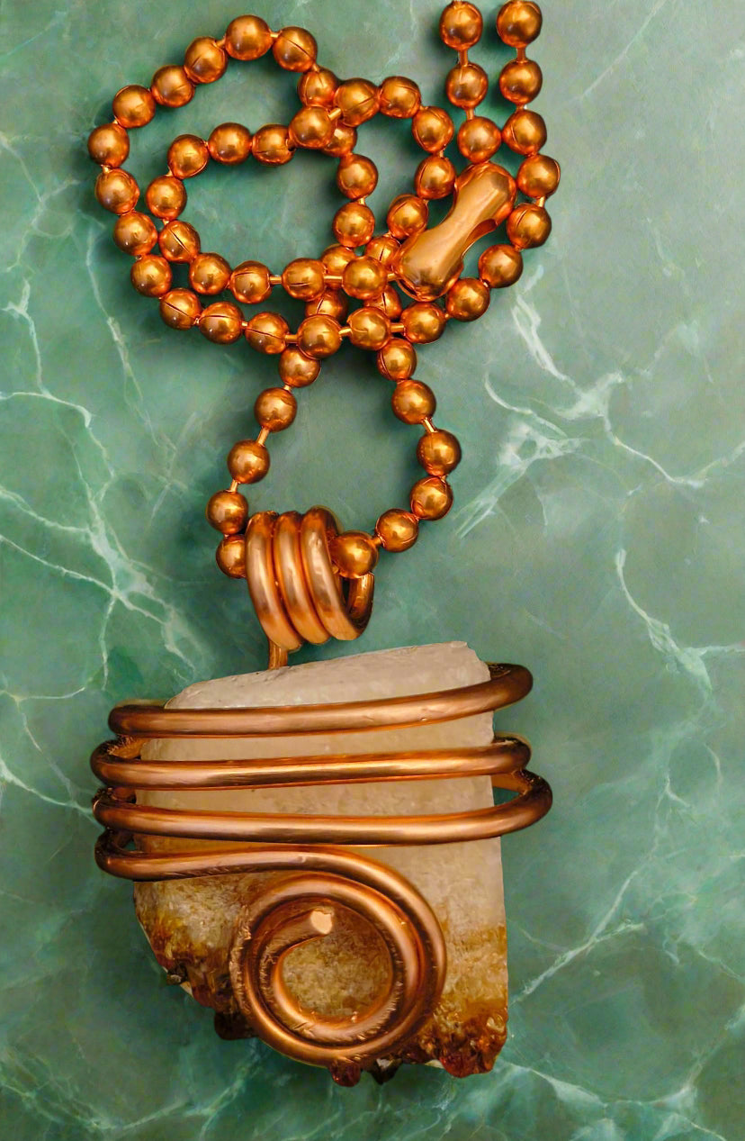 Citrine Drusy Chunk Necklace