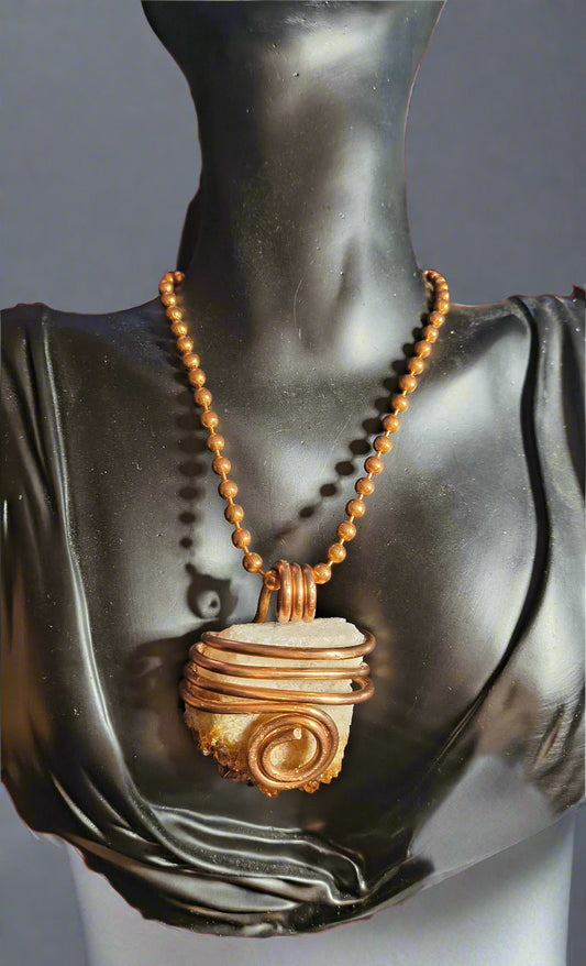 Citrine Drusy Chunk Necklace