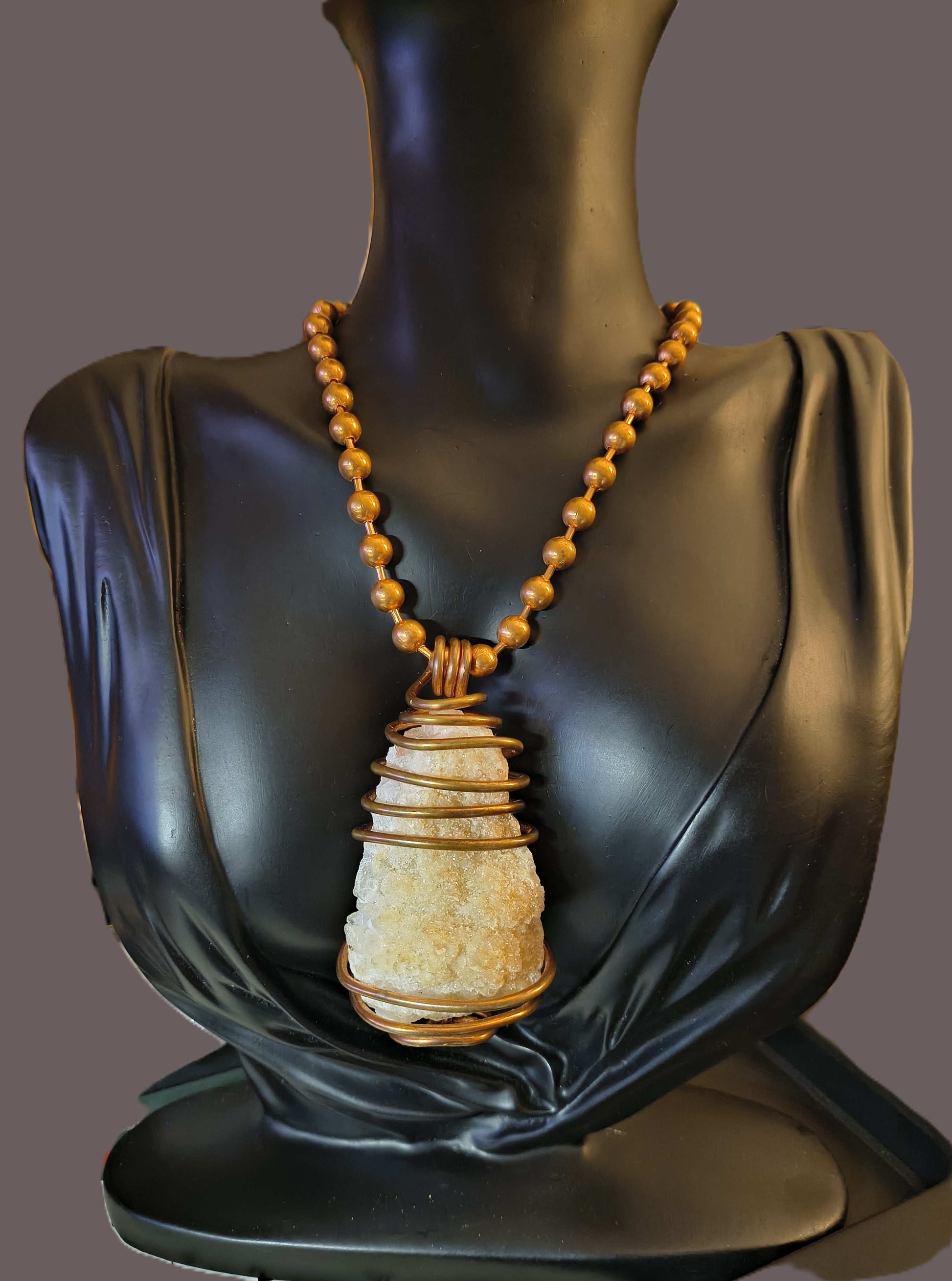 Drusy Cluster Citrine Necklace
