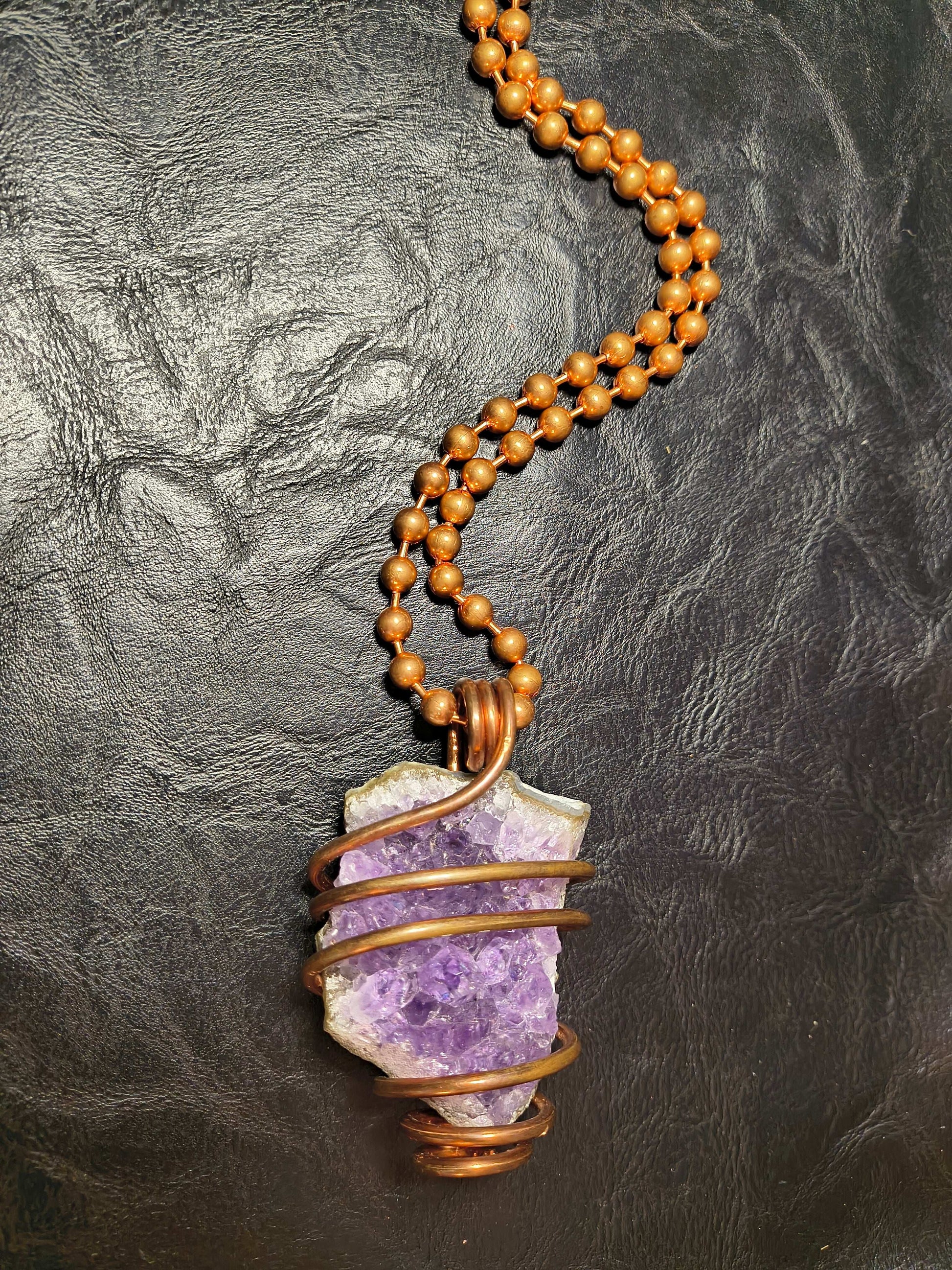 Large Amethyst Drusy Cluster Necklace