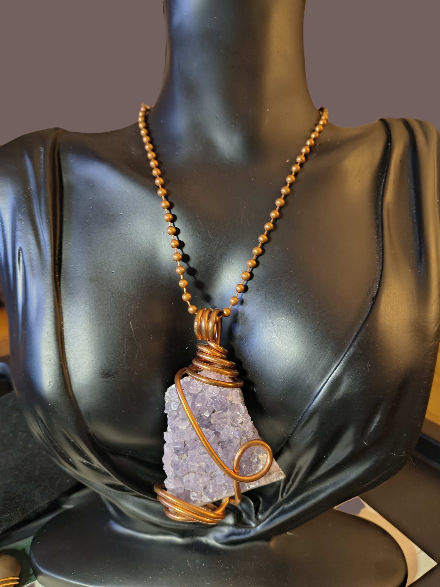 Amethyst Medium Drusy Cluster Necklace