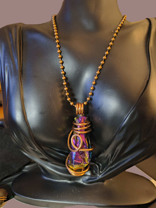 Rainbow Titanium Quartz Necklace
