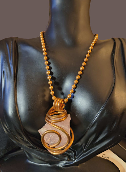 Raw Rose Quartz Necklace