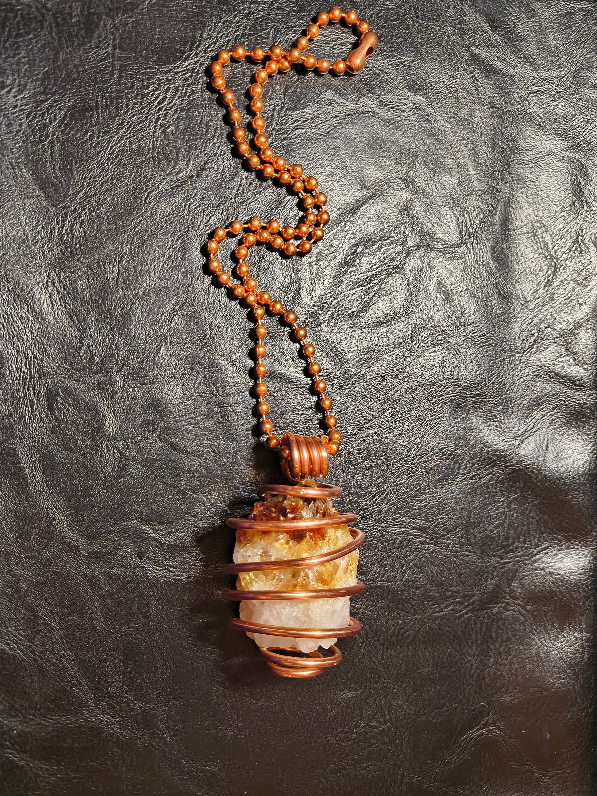 Large Citrine Drusy Cluster Necklace