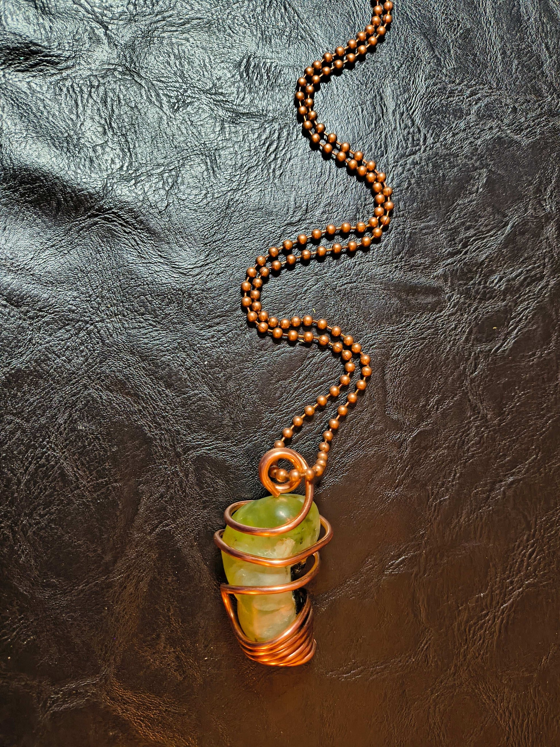 Raw Prenhite Necklace