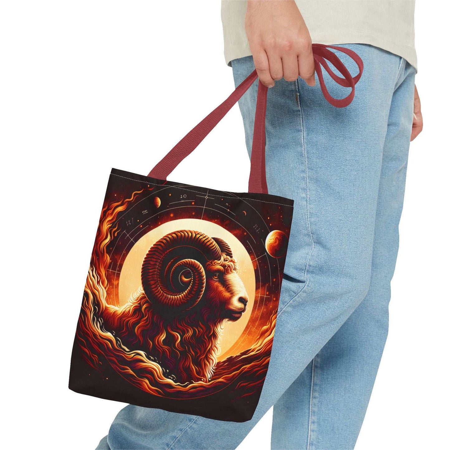 Cosmic Aries Tote Bag - Zodiac Astrology Design for Everyday Use