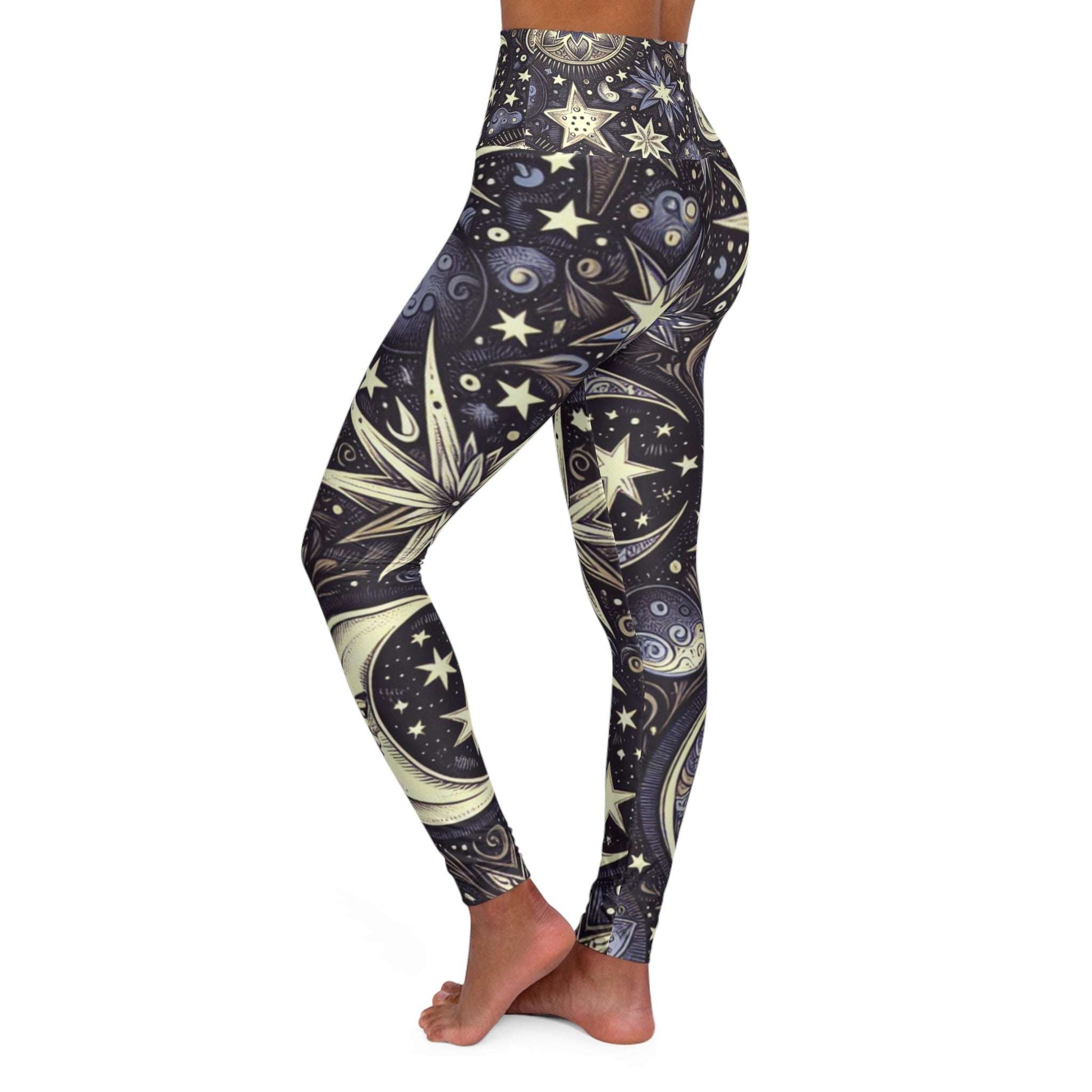 Celestial High Waisted Yoga Leggings, Night Sky Leggings, Starry Print Workout Pants, Festival Leggings, Boho Activewear, Gift for [...]
