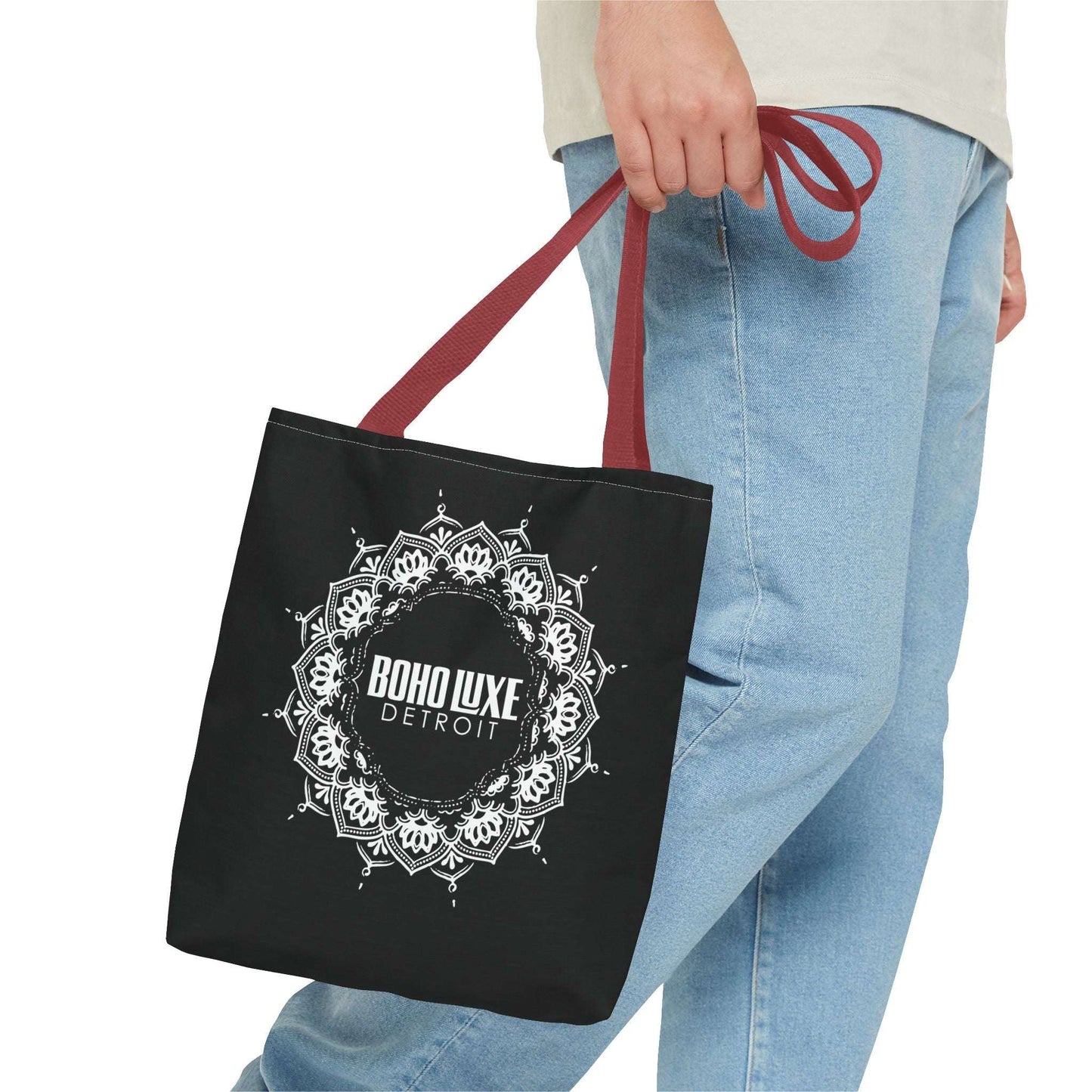 Boho Luxe Detroit Tote Bag - Stylish Everyday Black Canvas Bag