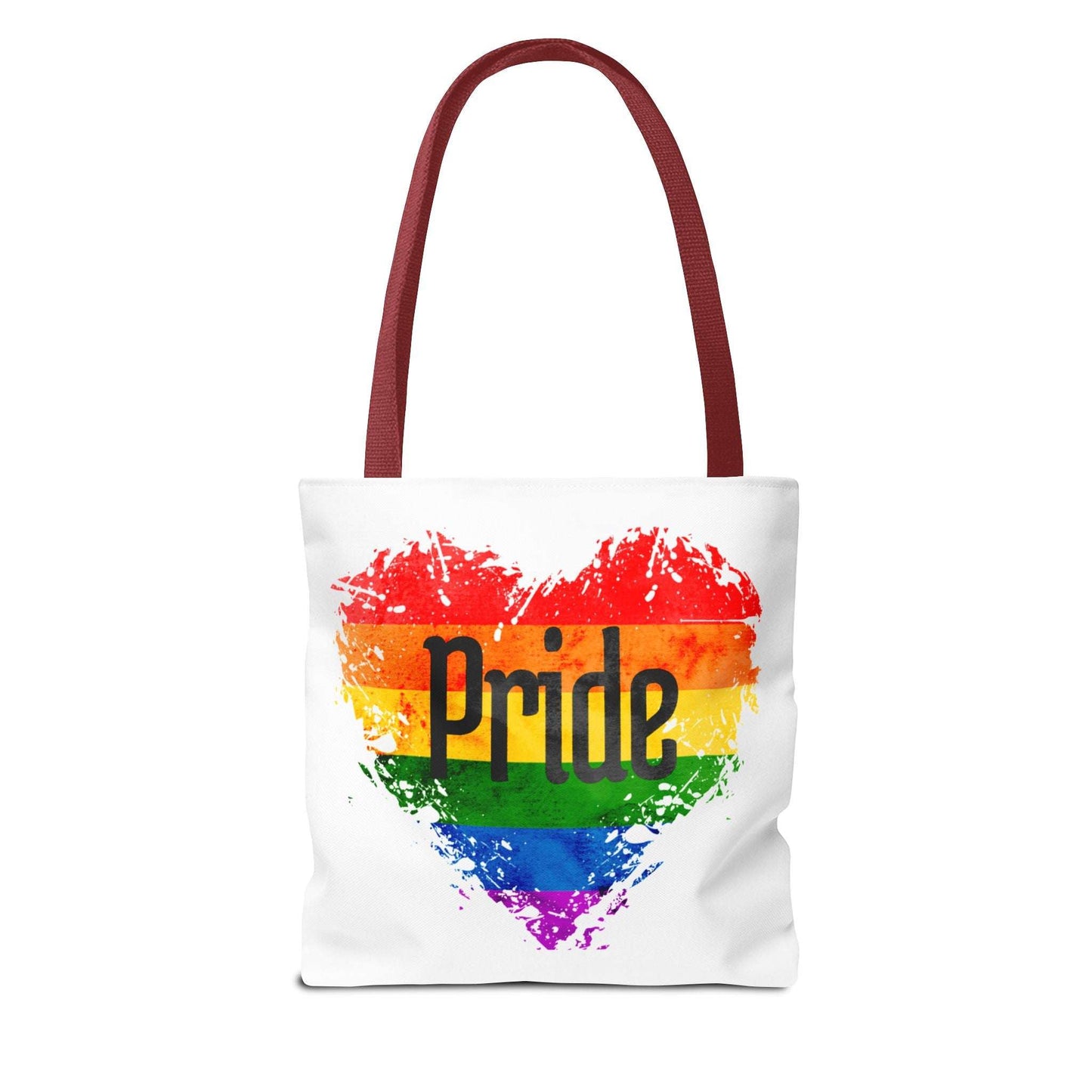 Pride Heart Tote Bag - Colorful AOP Carryall for LGBTQ+ Celebrations, Festival Gear, Everyday Use, Gift for Allies, Eco-Friendly Bag
