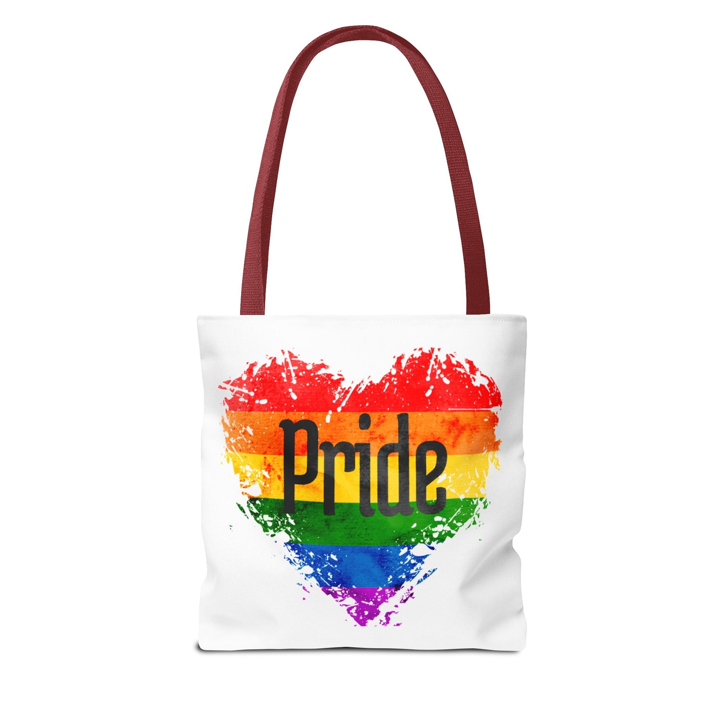 Pride Heart Tote Bag - Colorful AOP Carryall for LGBTQ+ Celebrations, Festival Gear, Everyday Use, Gift for Allies, Eco-Friendly Bag
