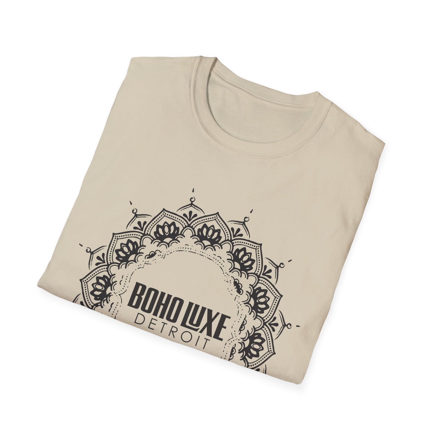 Boho Luxe Unisex Softstyle T-Shirt | Mandala Design, Graphic Tee, Gift for Her, Festival Wear, Everyday Casual