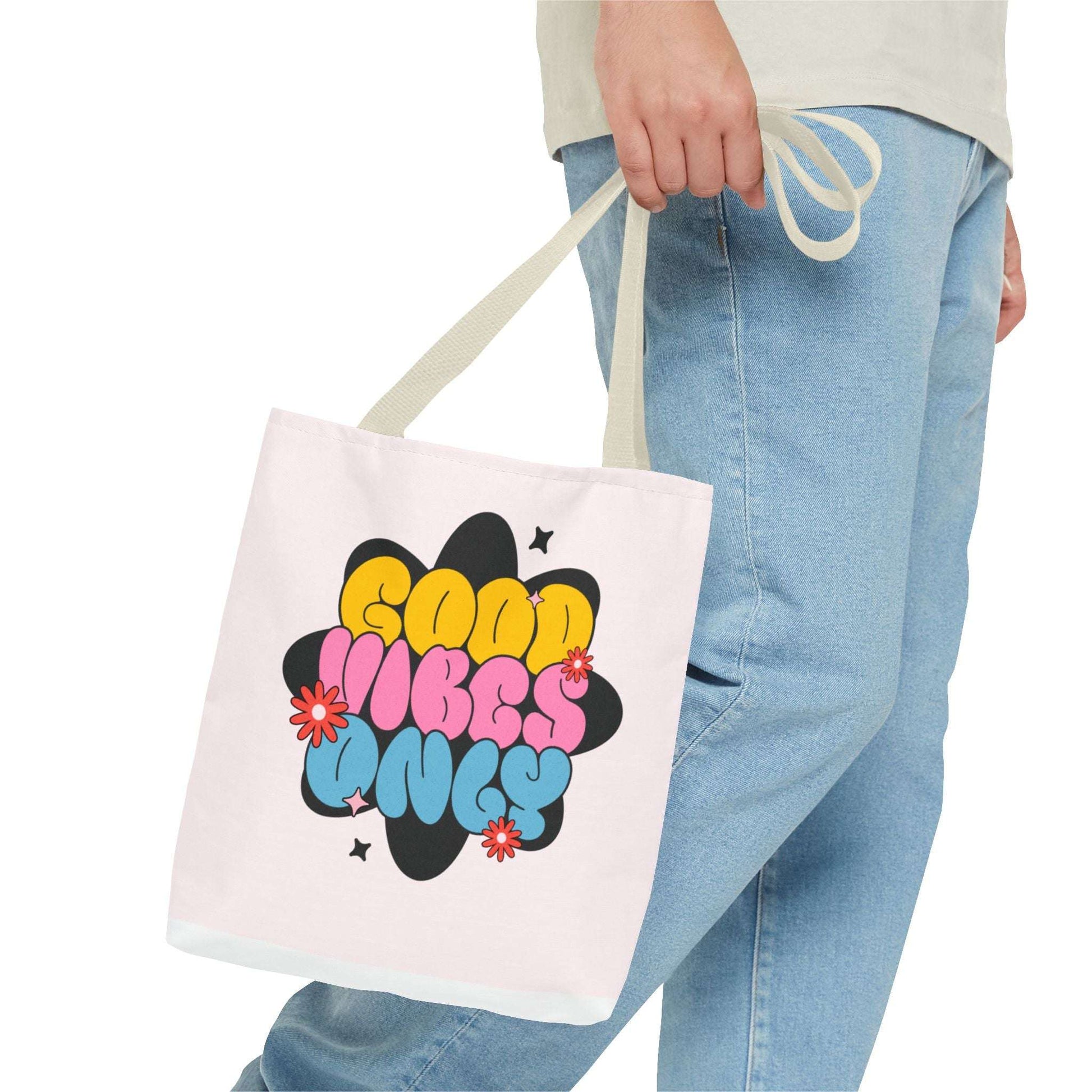 Good Vibes Only Tote Bag | Colorful Flower Design for Positive Energy