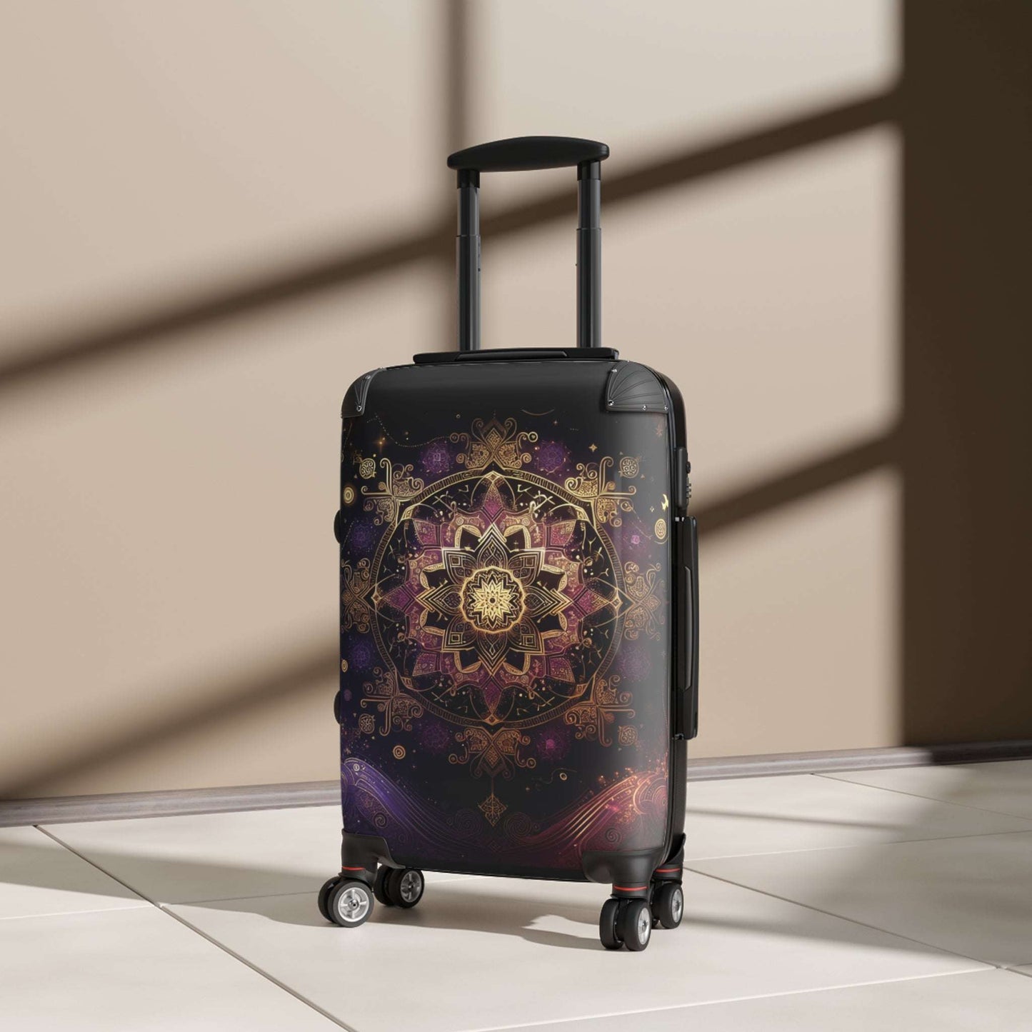 Bohemian Mandala Suitcase - Travel Luggage, Stylish Carry-On, Unique Gift for Travelers, Trendy Airport Bag, Festival Essentials