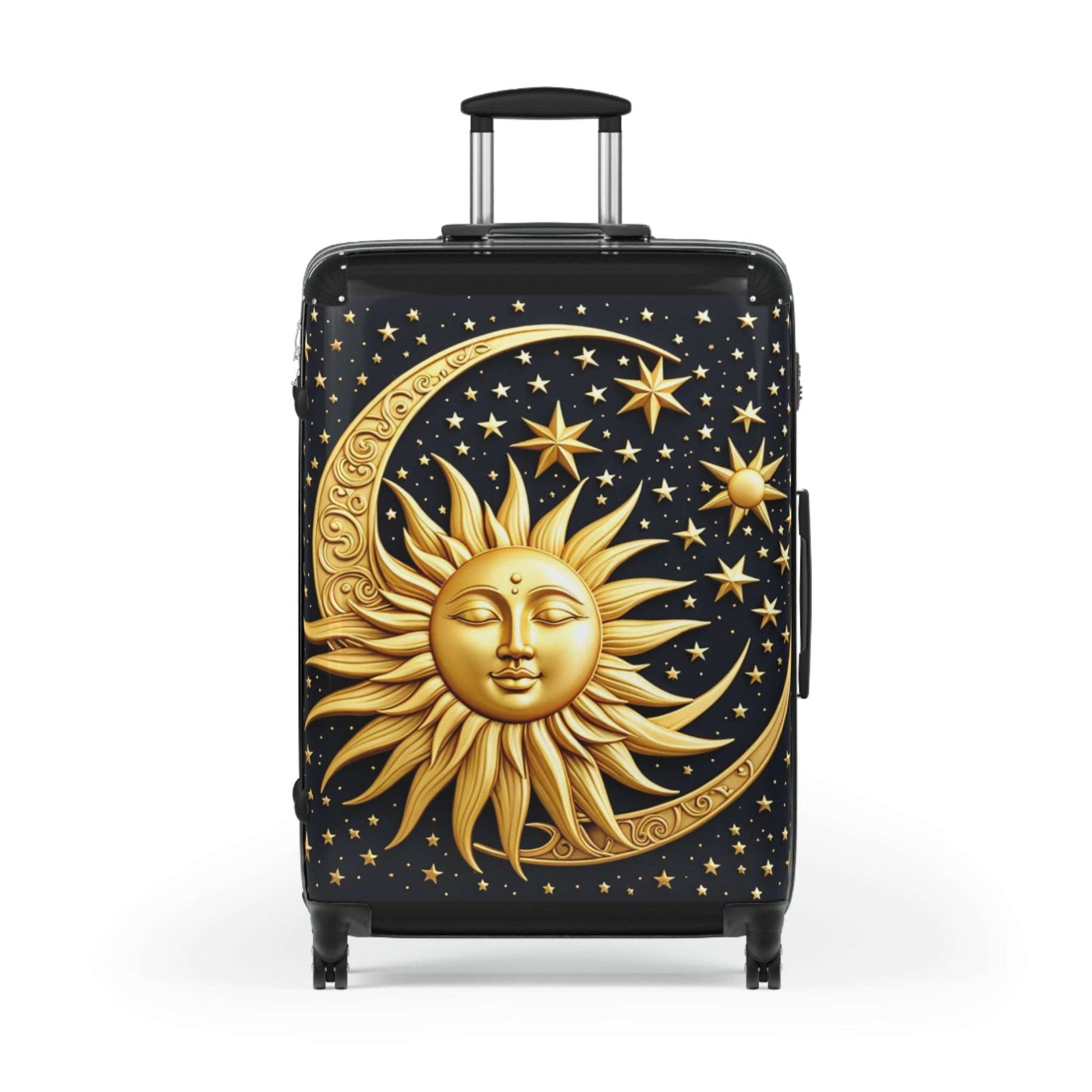Golden Sun Travel Suitcase, Wanderlust Luggage, Stylish Cabin Bag, Vacation Suitcase, Ideal for Summer Trips, Great for Travel Enthusiasts