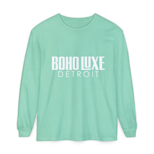 Boho Luxe Detroit Long Sleeve T-Shirt, Unisex Casual Wear, Trendy Gift for Her/Him, Fall Fashion, Street Style