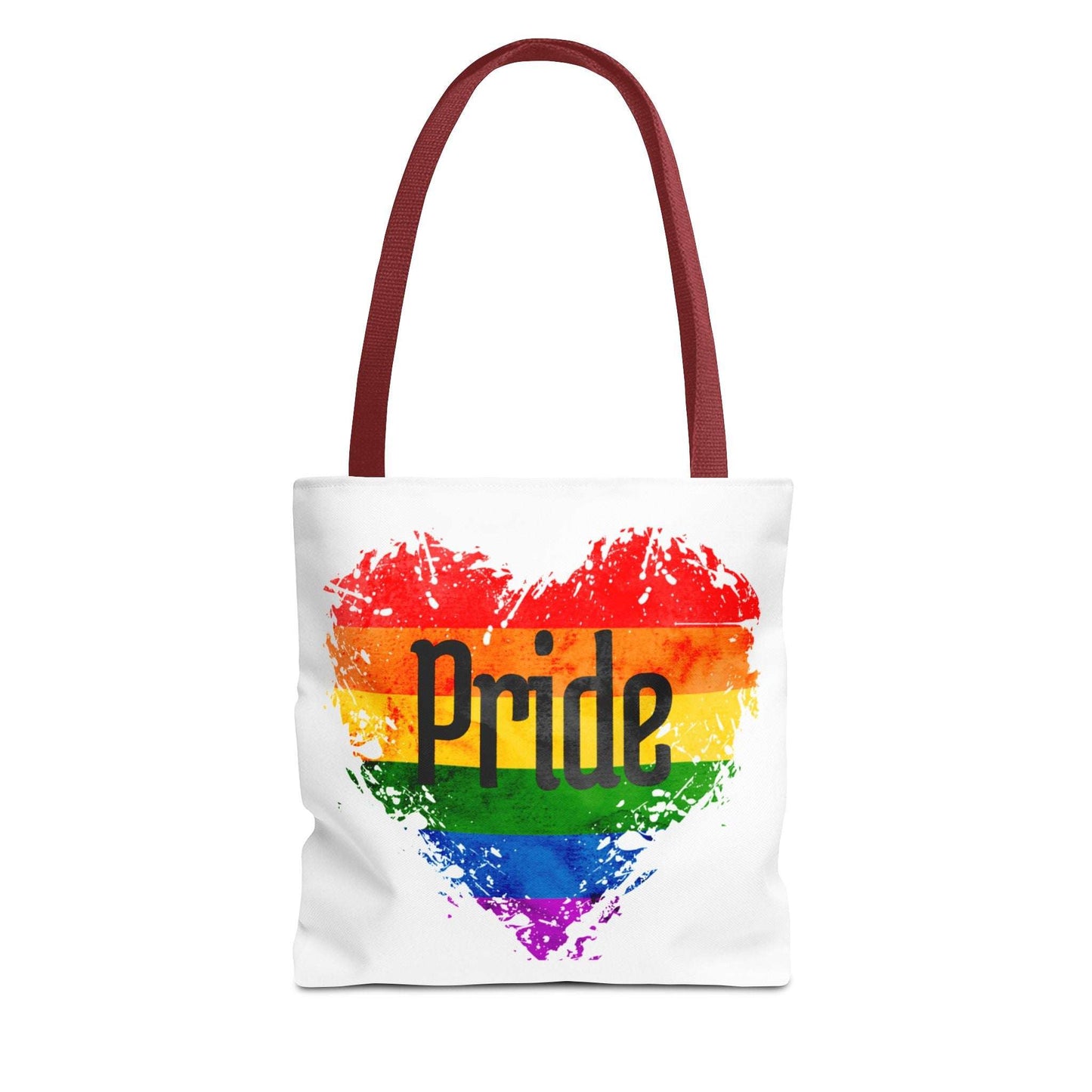 Pride Heart Tote Bag - Colorful AOP Carryall for LGBTQ+ Celebrations, Festival Gear, Everyday Use, Gift for Allies, Eco-Friendly Bag