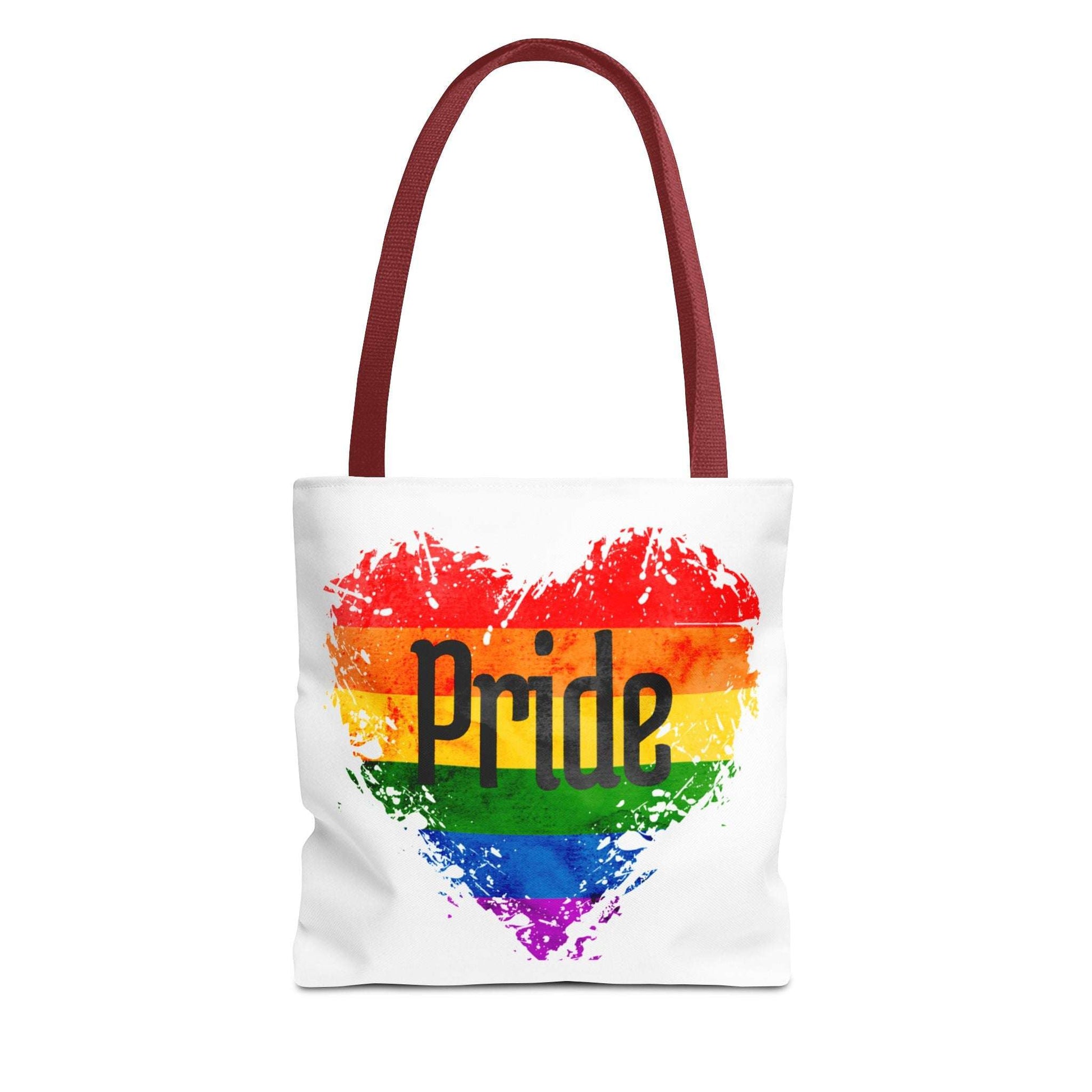 Pride Heart Tote Bag - Colorful AOP Carryall for LGBTQ+ Celebrations, Festival Gear, Everyday Use, Gift for Allies, Eco-Friendly Bag