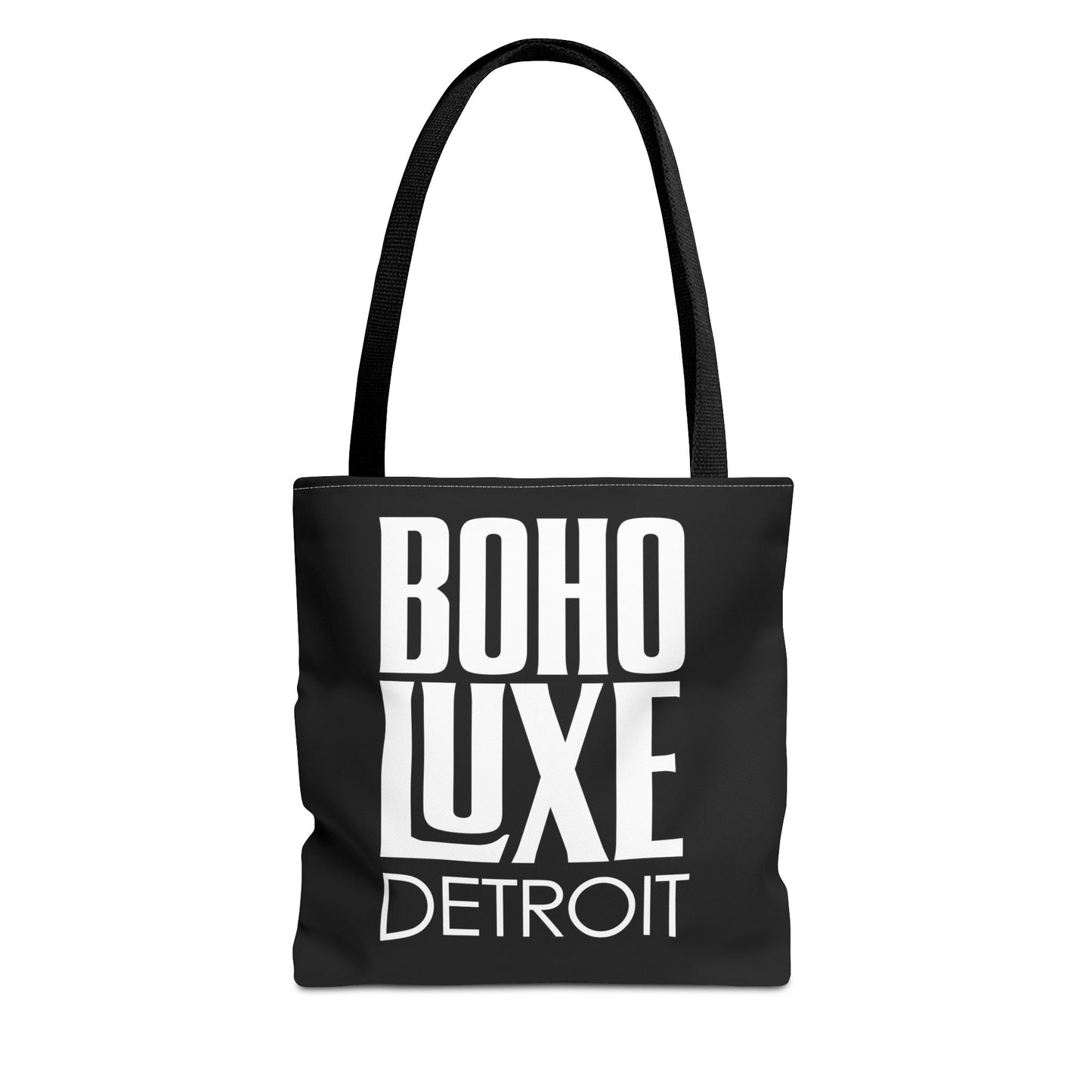 Boho Luxe Tote Bag, Chic Black Tote, Stylish Carry-All, Detroit Fashion Bag, Bohemian Style Handbag, Eco-Friendly Shopping Bag