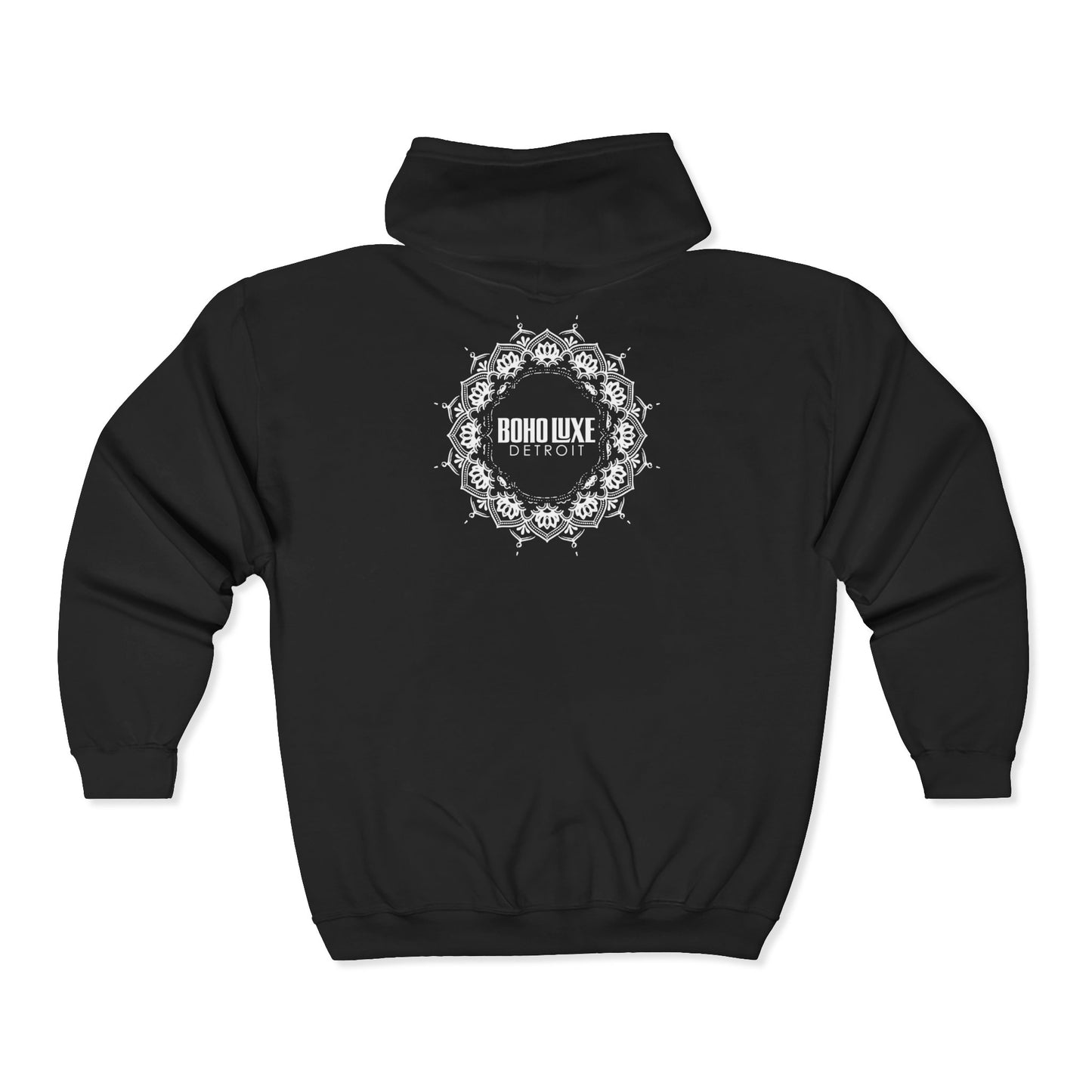 Stylish Boho Hoodie, Unisex Zip-Up Sweatshirt, Casual Wear, Detroit Theme, Perfect Gift for Trendsetters