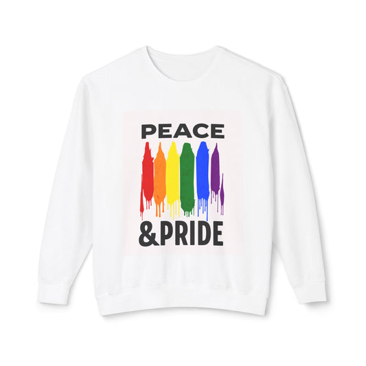 Pride and Peace Crewneck Sweatshirt, LGBTQ+ Clothing, Comfort Wear, Casual Gear, Pride Month Gift, Inclusive Apparel