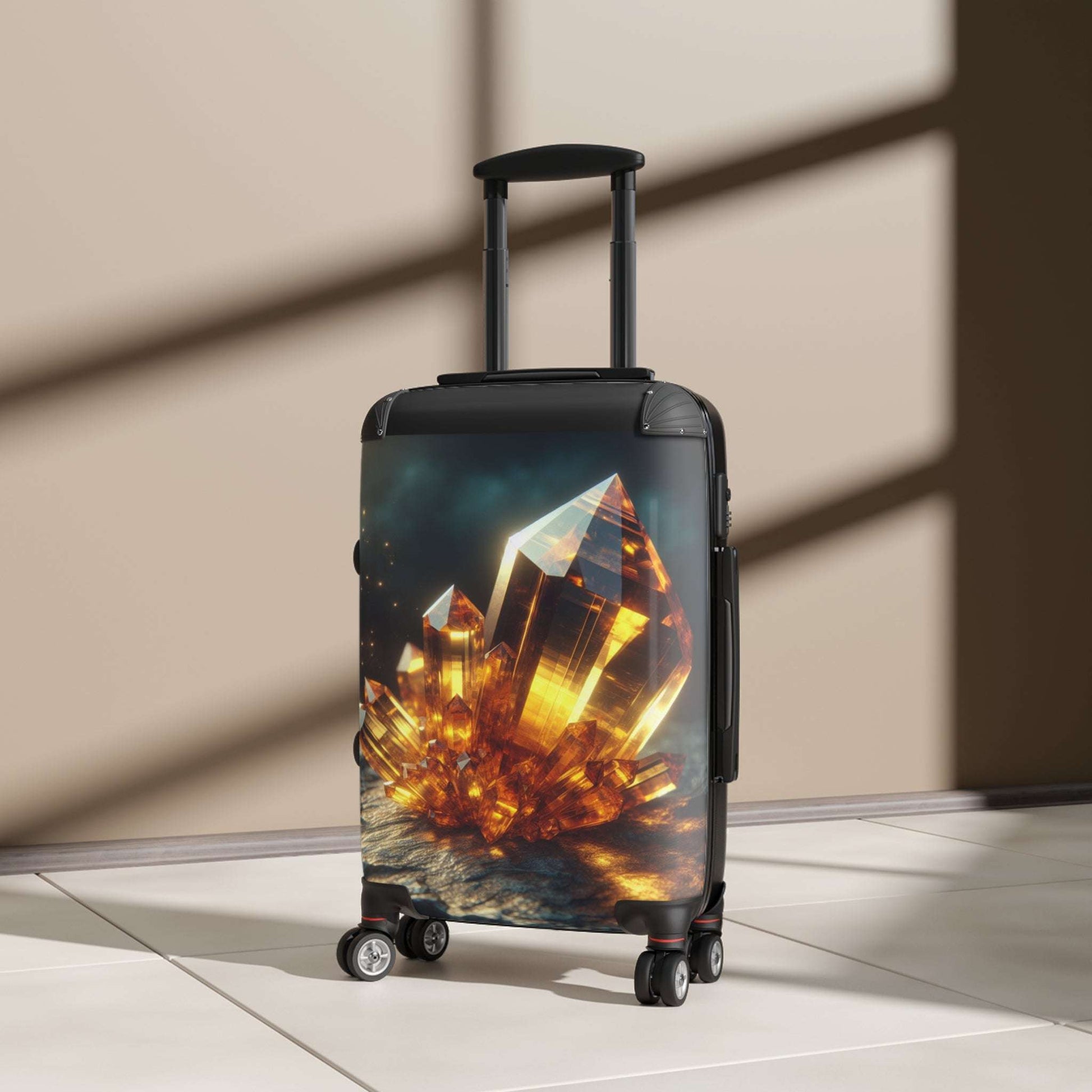 Crystal-Design Suitcase, Vibrant Travel Bag, Luggage, Vacation Gear, Unique Gift, Stylish Carry-On