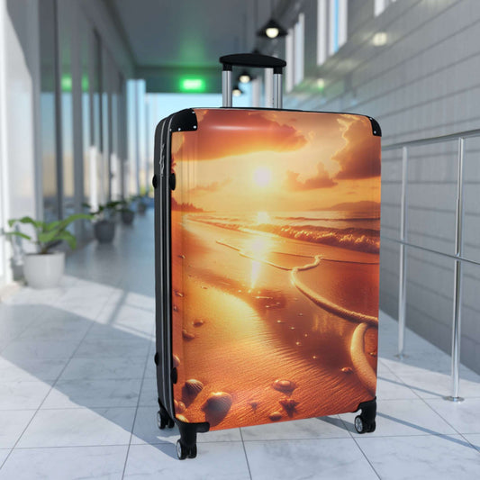 Beach Sunset Suitcase, Travel Luggage, Vacation Bag, Stylish Travel Case, Adventure Gear, Summer Getaway Accessory