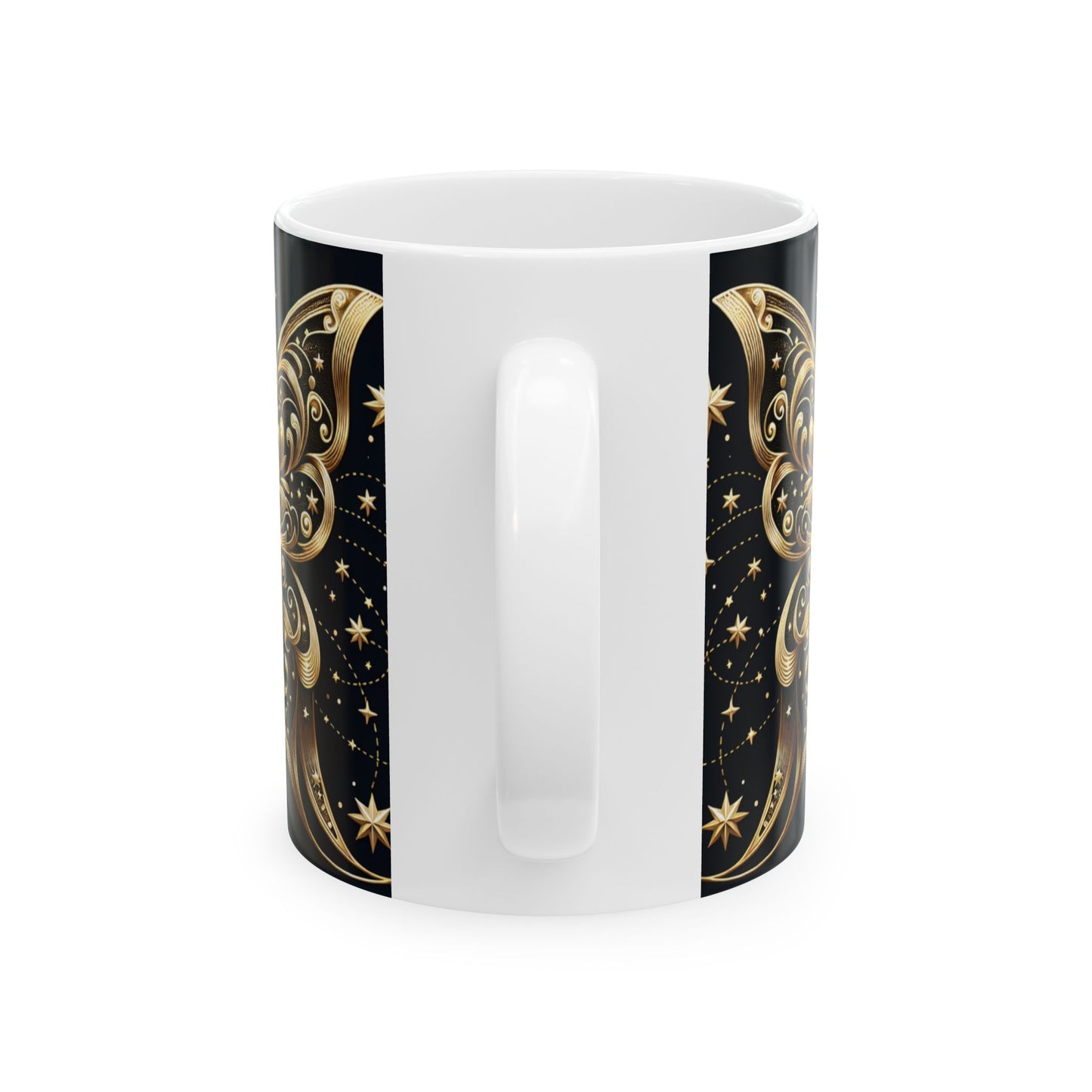 Elegant Gold Starburst Ceramic Mug - 11oz