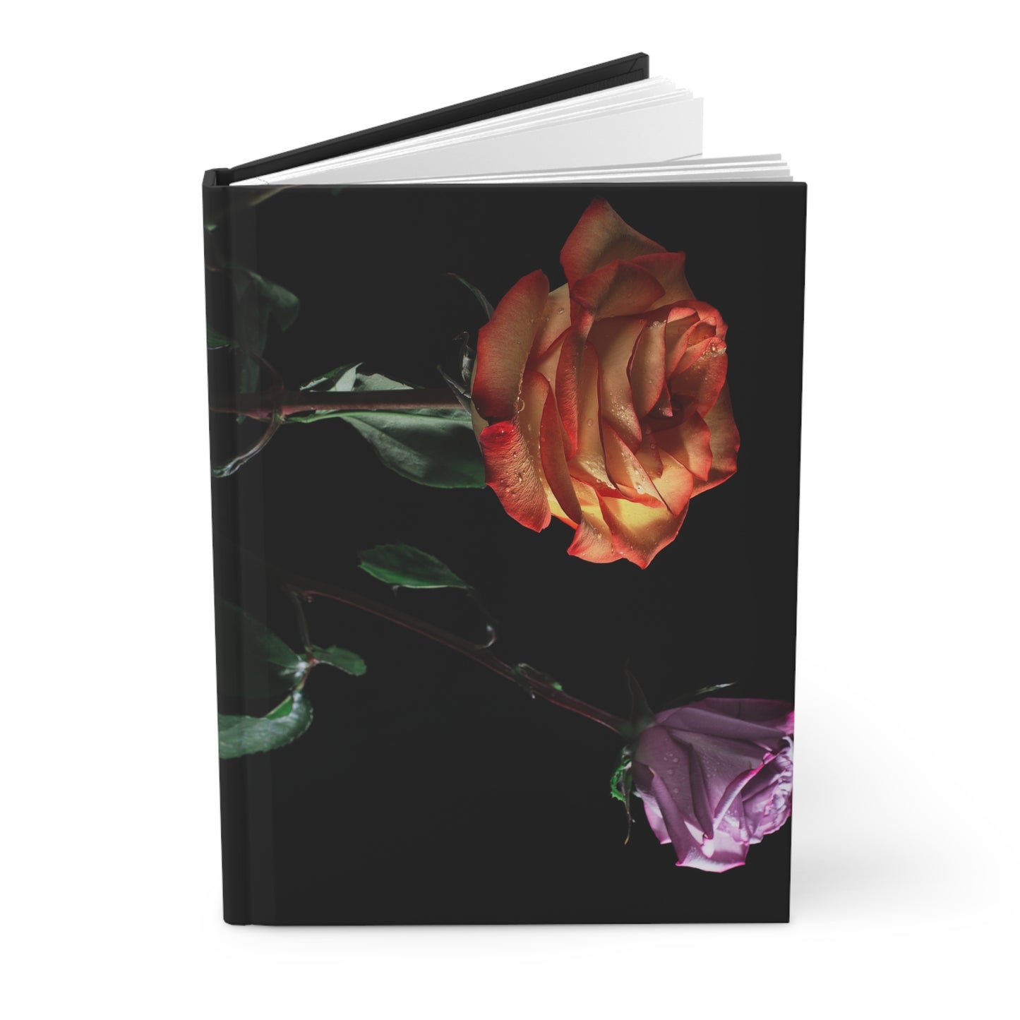 Dark Floral Hardcover Journal — Moody Rose Notebook for Poetry & Reflection