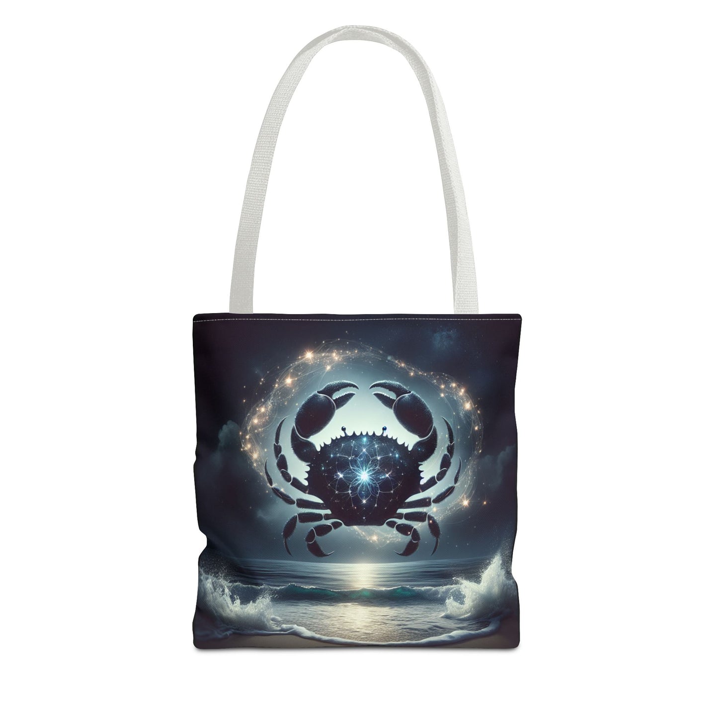 Celestial Cancer Tote Bag - Cosmic Ocean Design for Beach Lovers