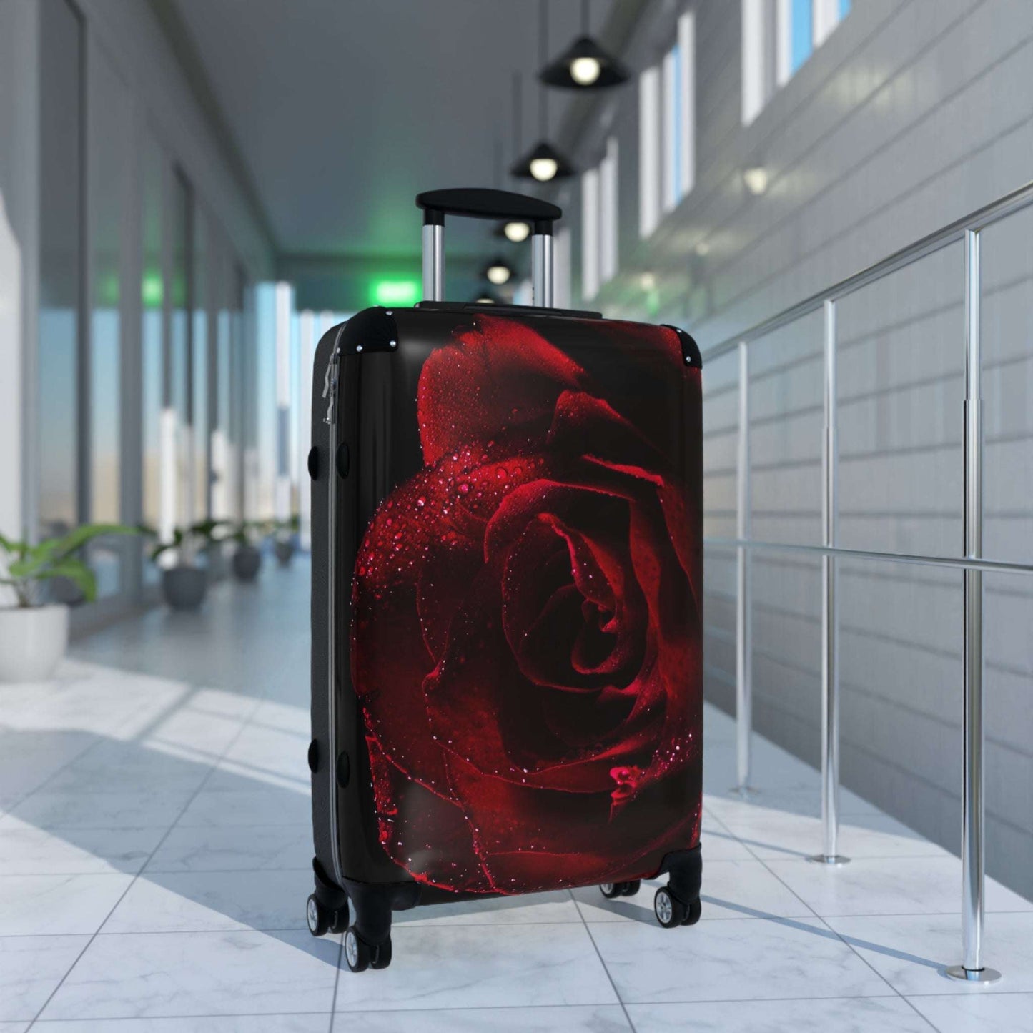 Rose-Design Suitcase for Stylish Travelers | Floral Luggage, Perfect for Vacations, Gifts, Roses, Travel Accessories