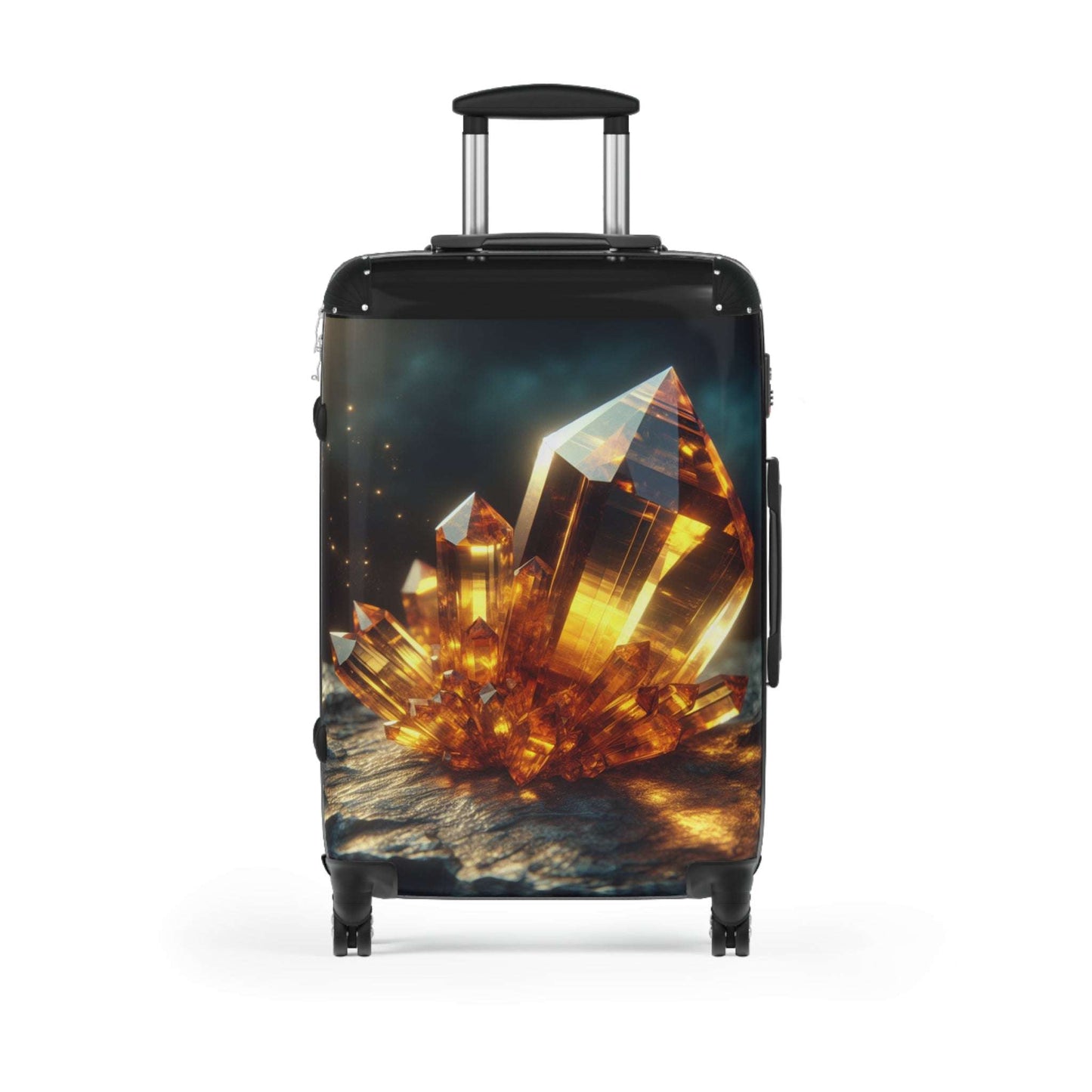 Crystal-Design Suitcase, Vibrant Travel Bag, Luggage, Vacation Gear, Unique Gift, Stylish Carry-On